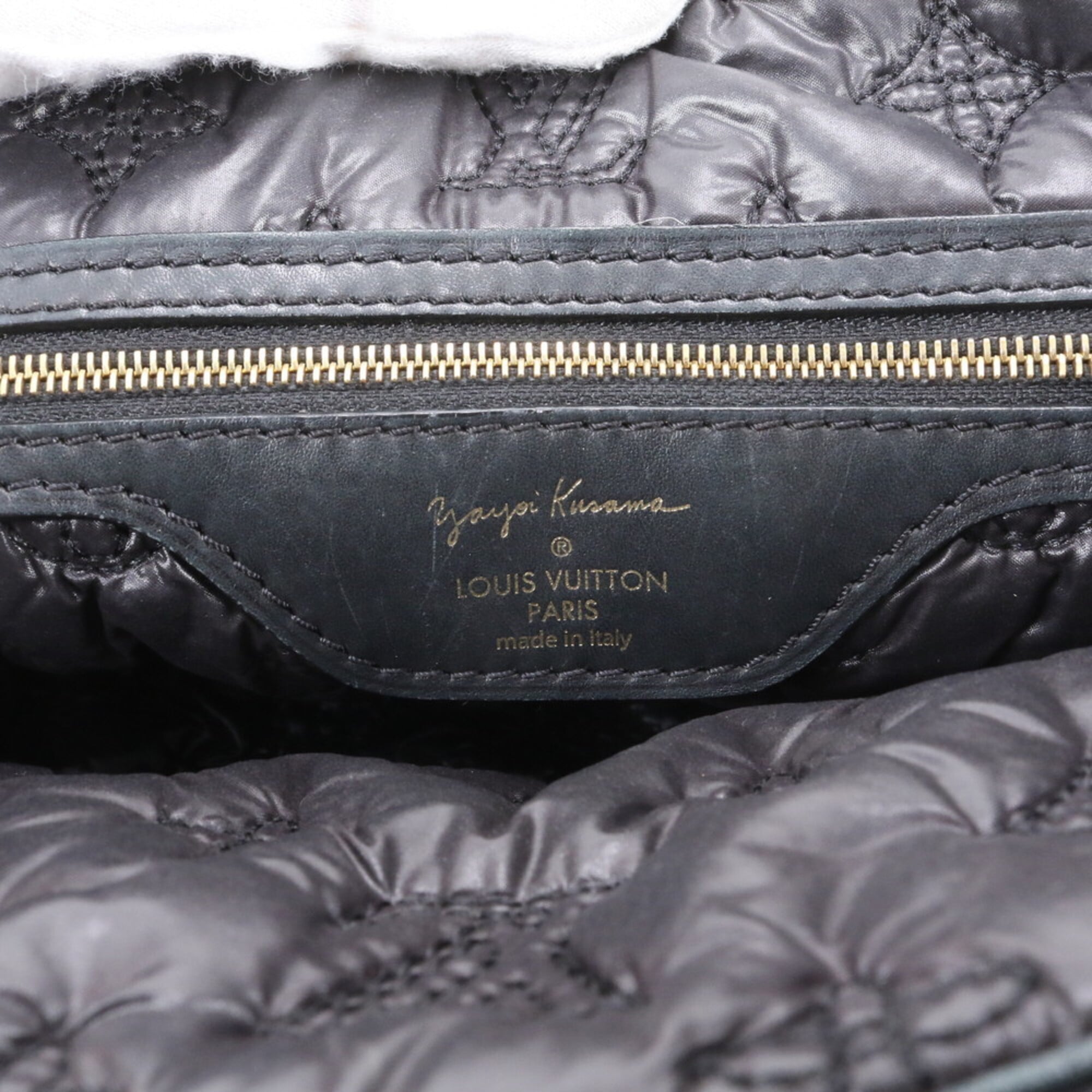 Louis Vuitton Black Yellow Leather Nylon Tote Bag (Pre-Owned)
