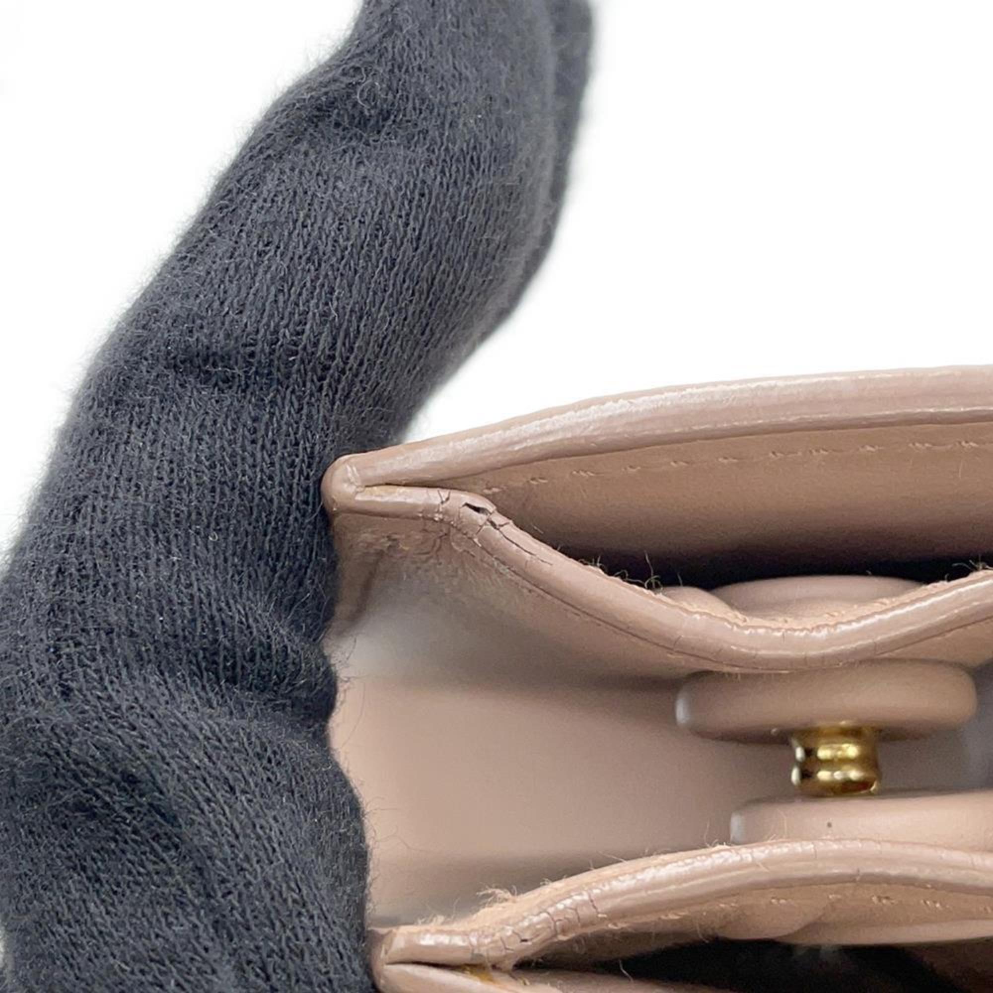 Prada Pink Beige Leather Handbag Tote Bag (Pre-Owned)