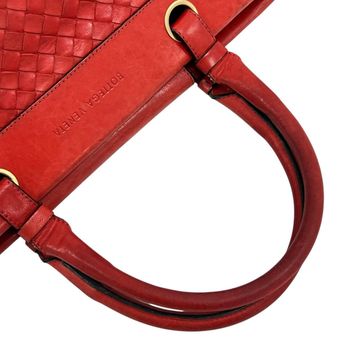 Bottega Veneta Red Color Leather Handbag (Pre-Owned)