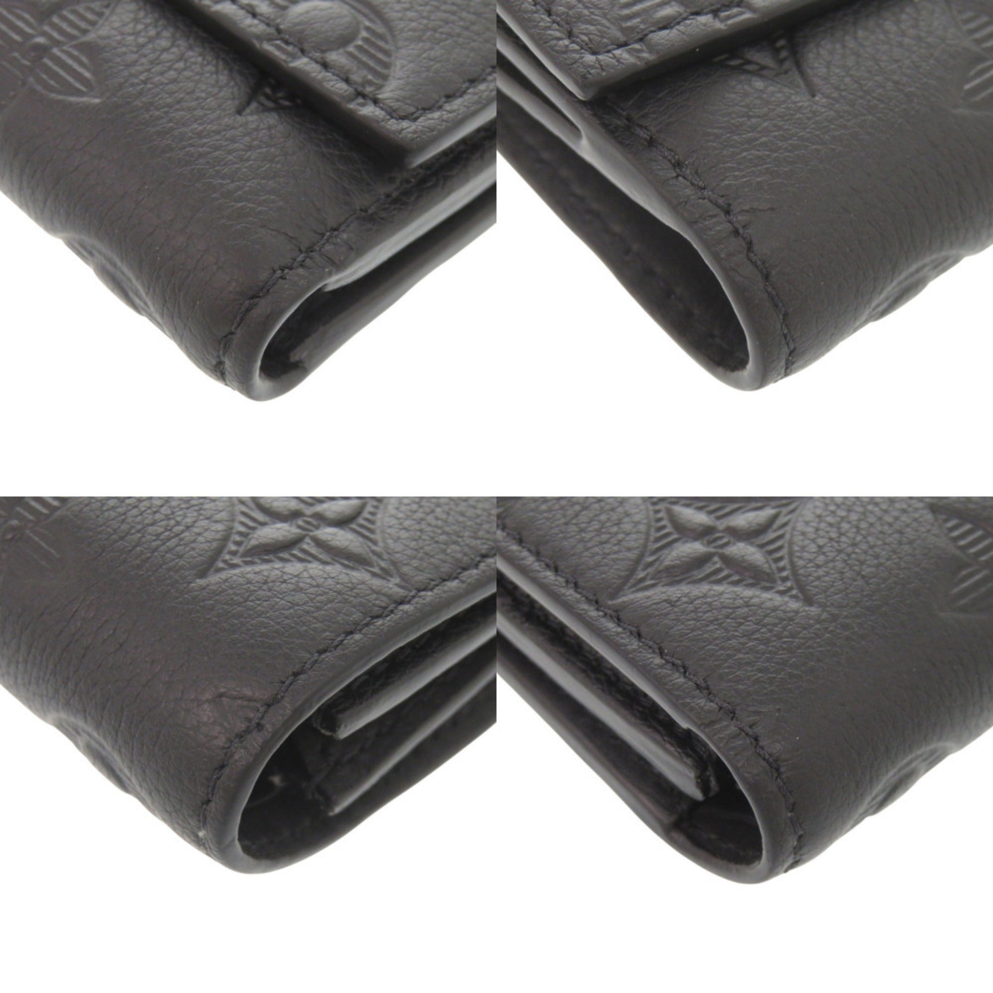Louis Vuitton Black Monogram Shadow Leather Wallet (Tri-Fold) (Pre-Owned)