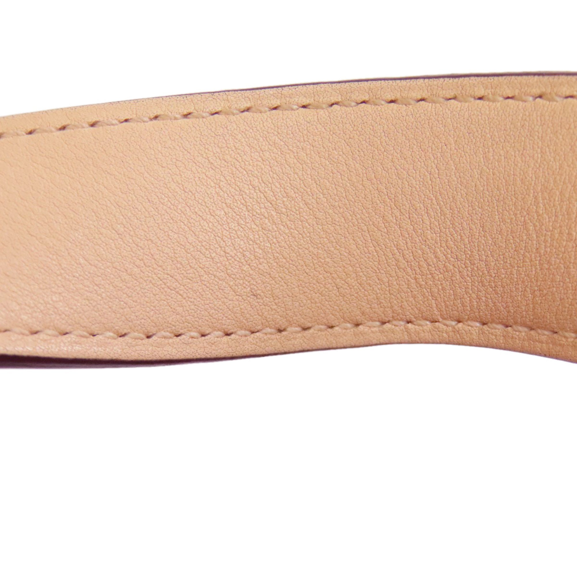 Hermes Beige Red Color Taurillon Clemence Leather Swift Leather Handbag (Pre-Owned)