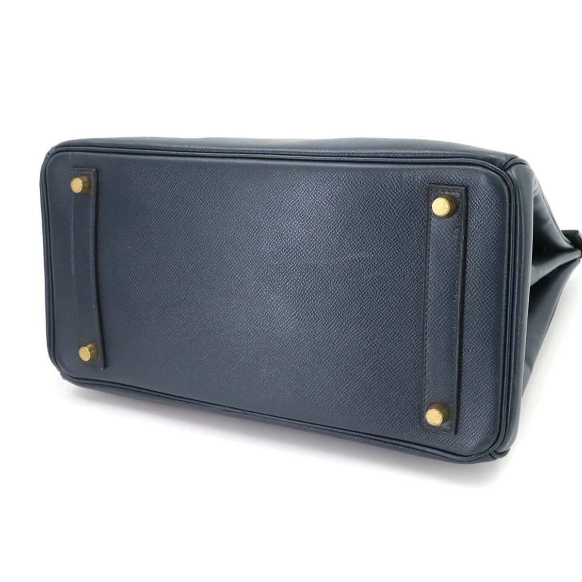 Hermes Haute A Courroies Blue Indigo Courchevel Leather Handbag (Pre-Owned)