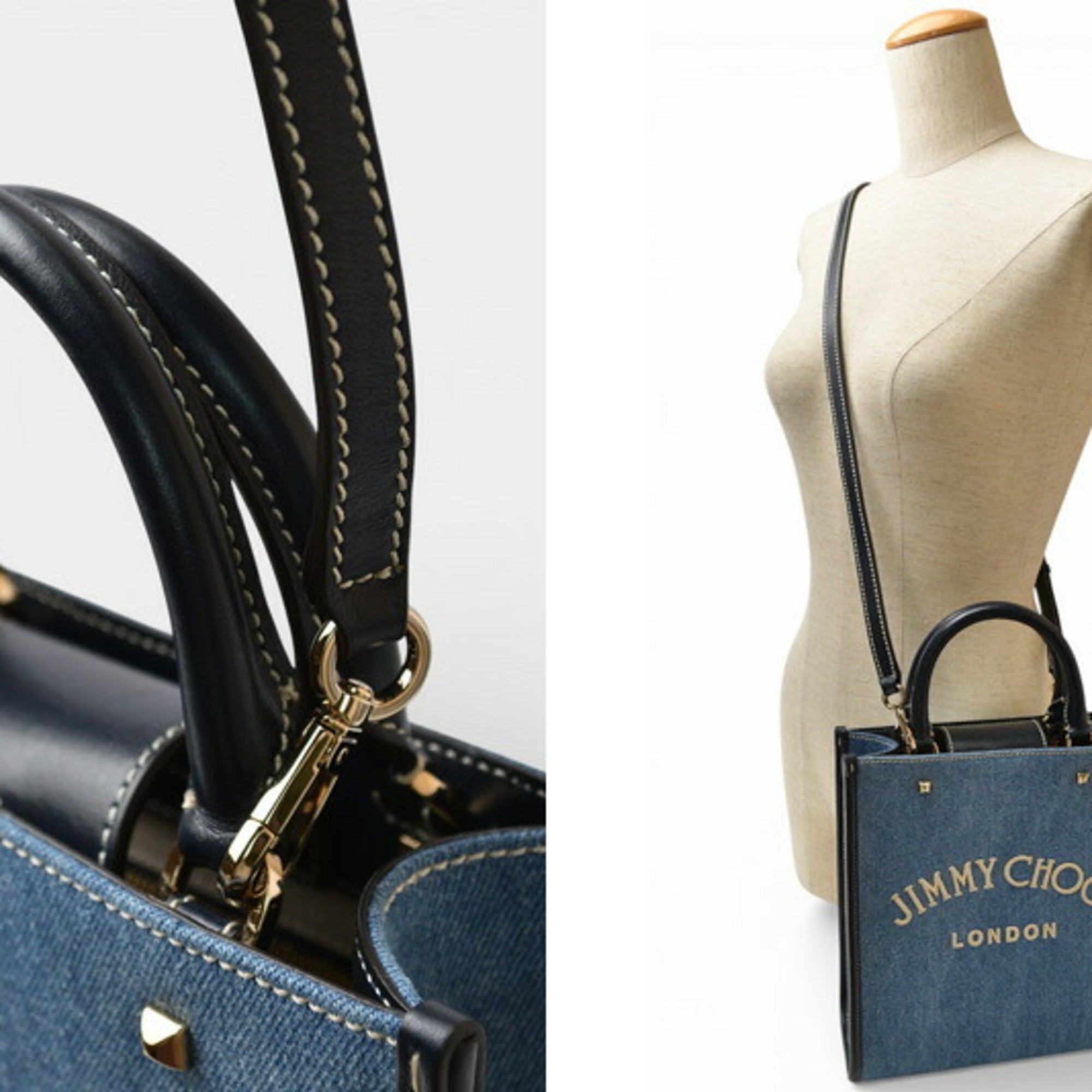 Jimmy Choo Denim Handbag Shoulder Bag (Pre-Owned)