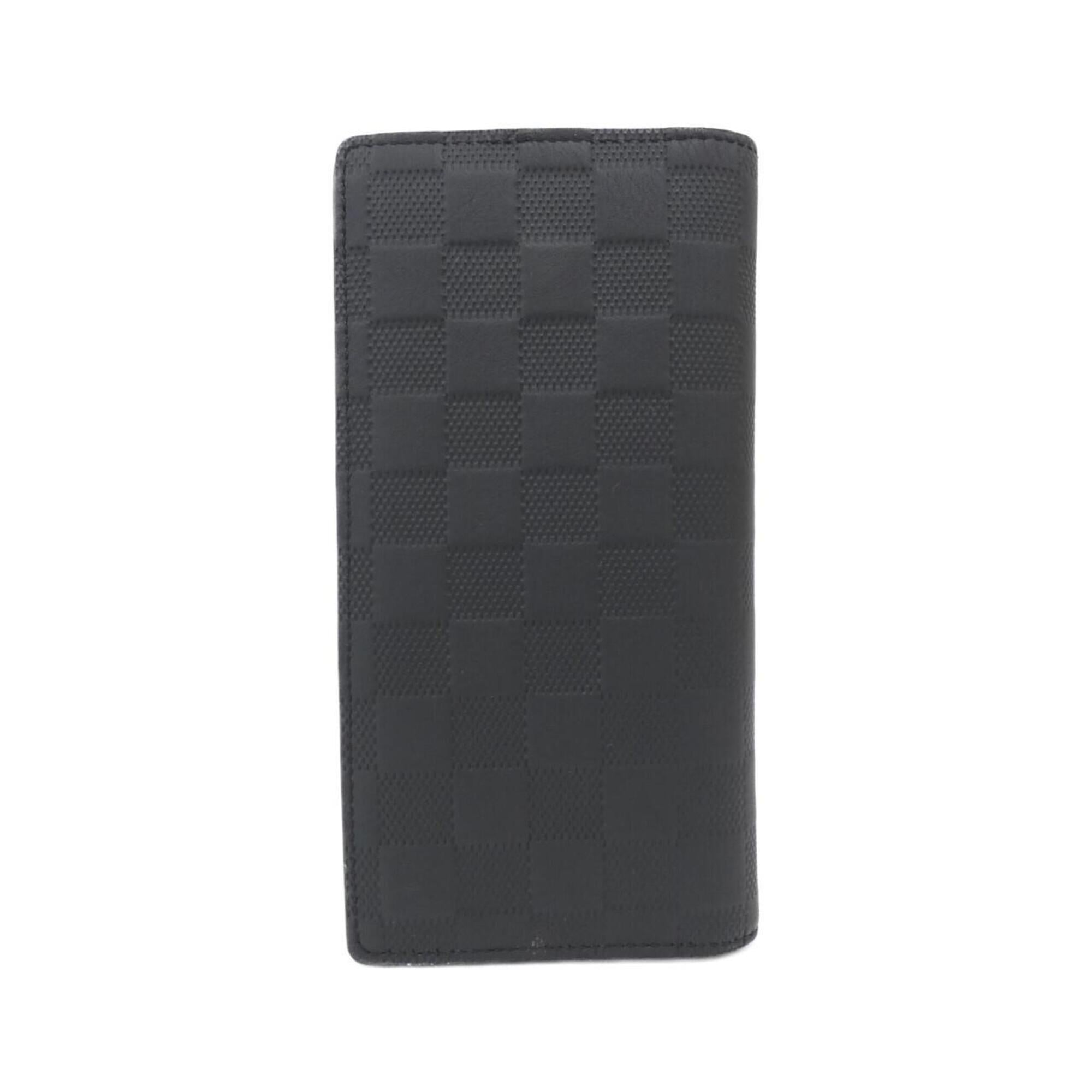 Louis Vuitton Black Leather Long Wallet (Bi-Fold) (Pre-Owned)
