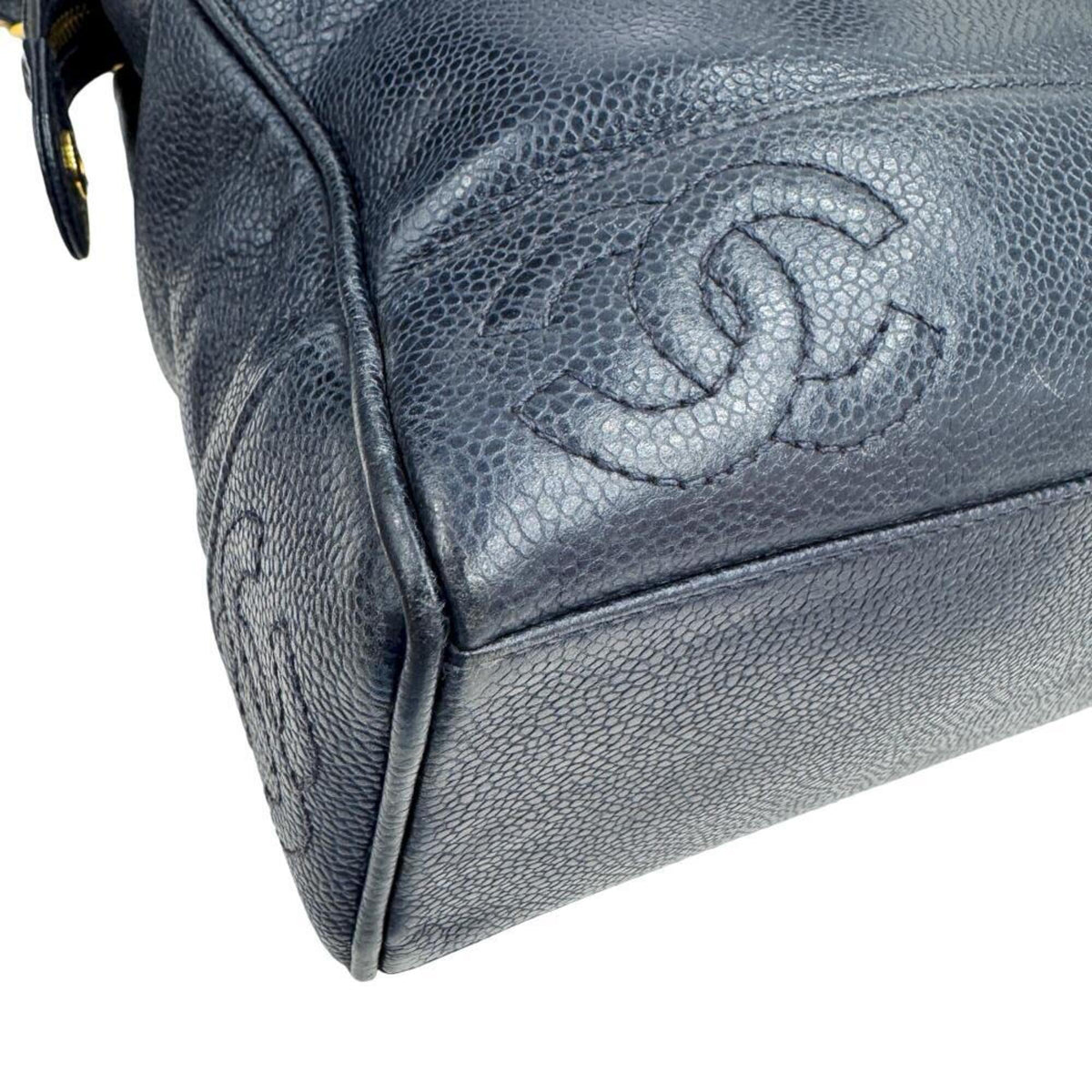 Chanel Navy Grained Calfskin Tote Bag (Pre-Owned)