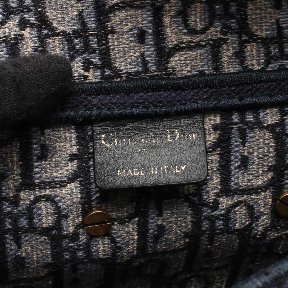 Christian Dior Beige Navy Canvas Leather Handbag Saddle Bag (Pre-Owned)