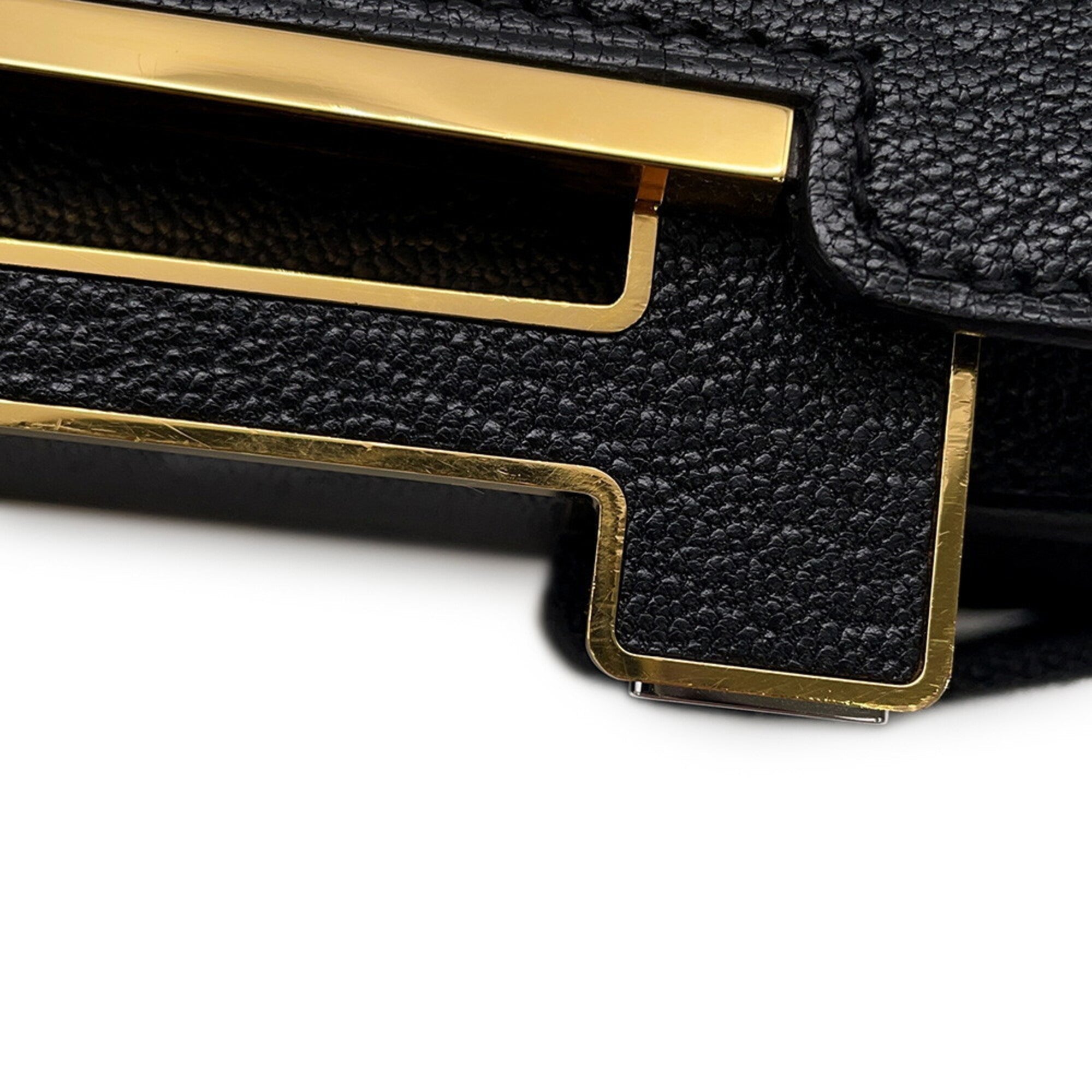 Hermes Black Chevre Myzore Leather Handbag Shoulder Bag (Pre-Owned)
