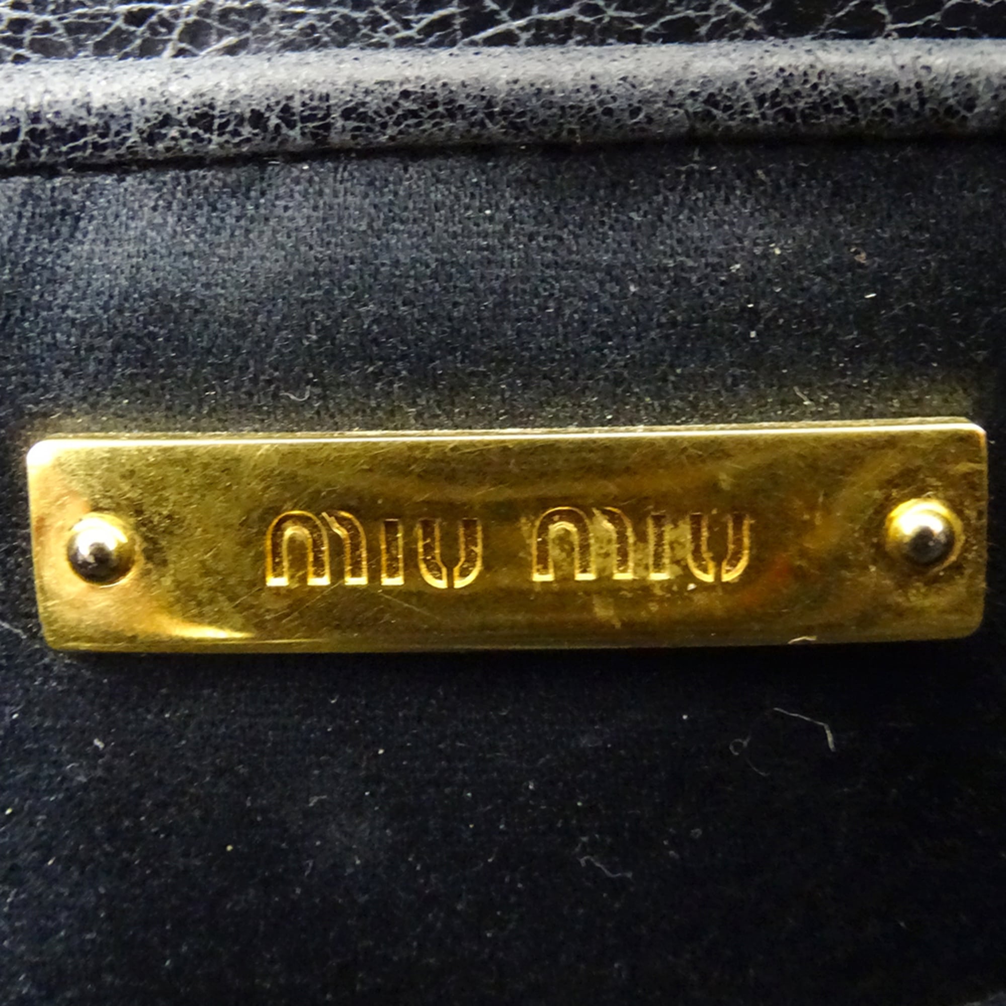 Miu Miu Black Leather Handbag Shoulder Bag (Pre-Owned)