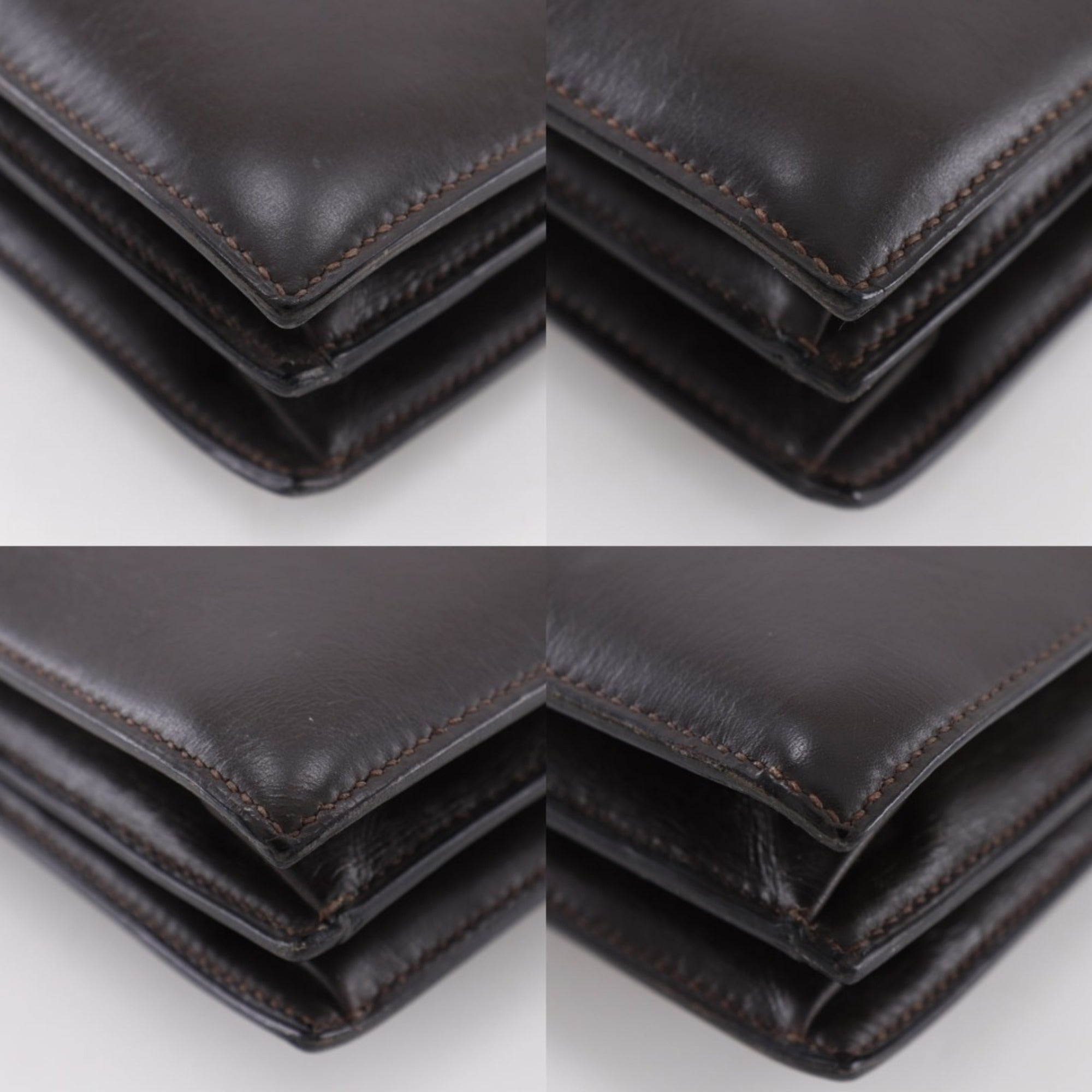 Hermes Brown Box Calf Leather Handbag (Pre-Owned)