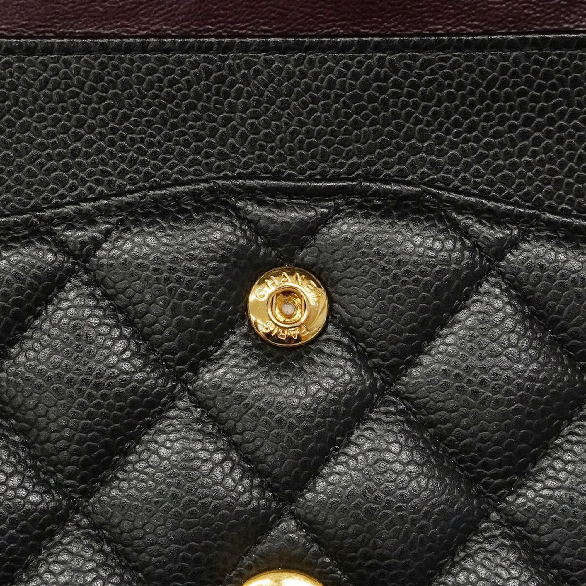 Chanel Black Grained Calfskin Shoulder Bag (Pre-Owned)