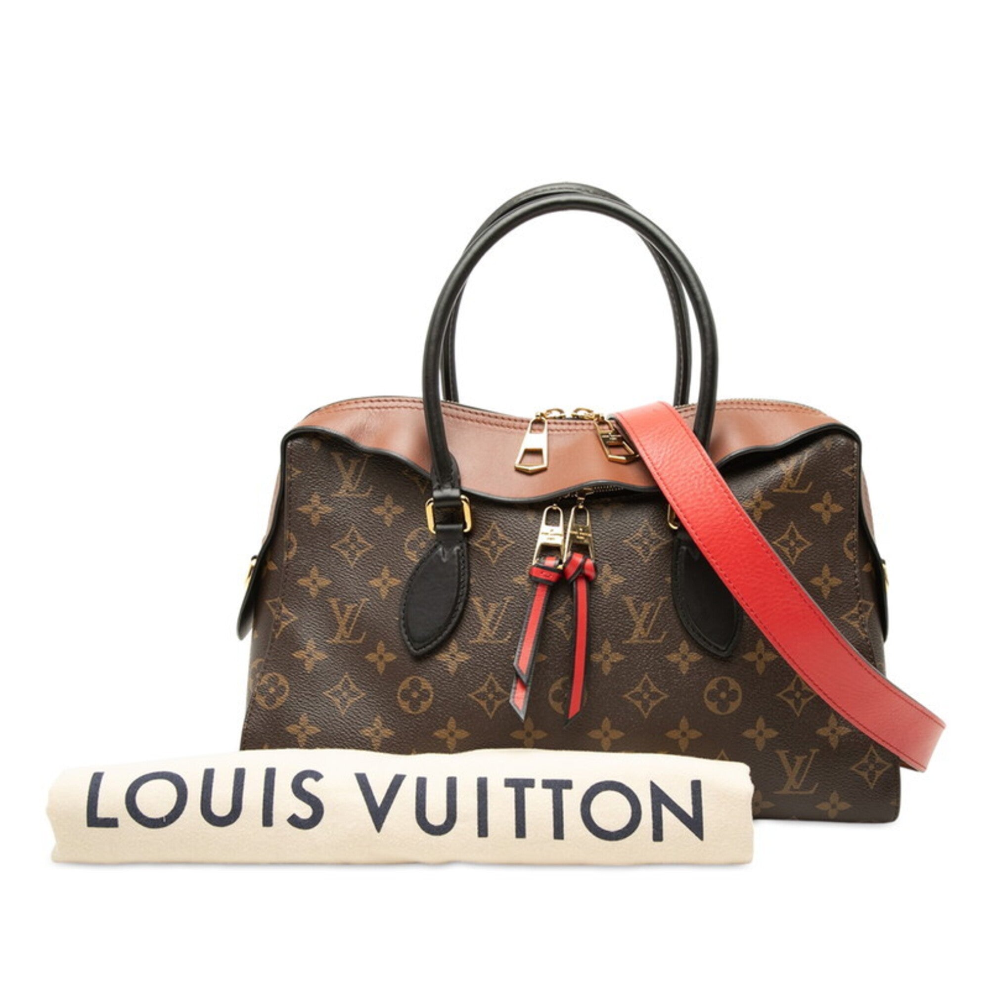 Louis Vuitton Black Brown Pvc Leather Handbag Shoulder Bag (Pre-Owned)