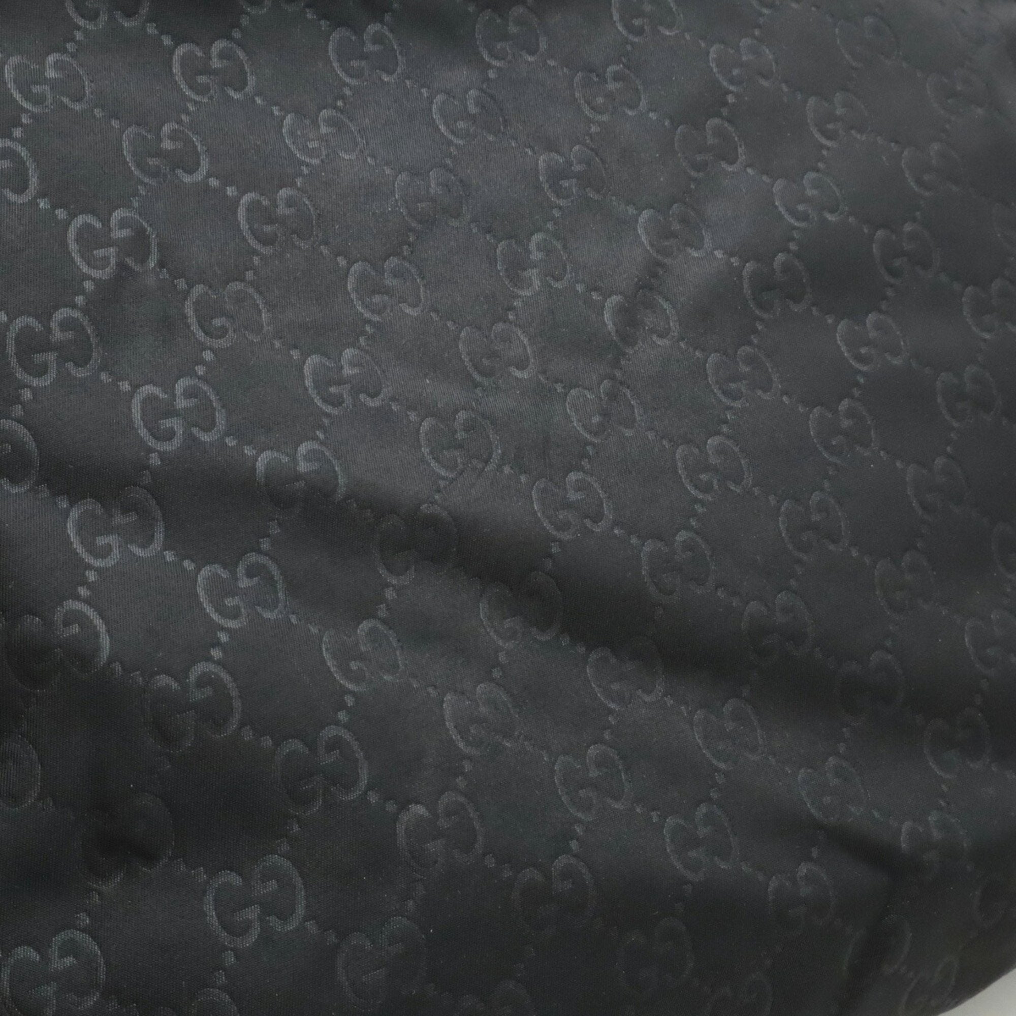 Gucci Black Nylon Leather Shoulder Bag Tote Bag (Pre-Owned)