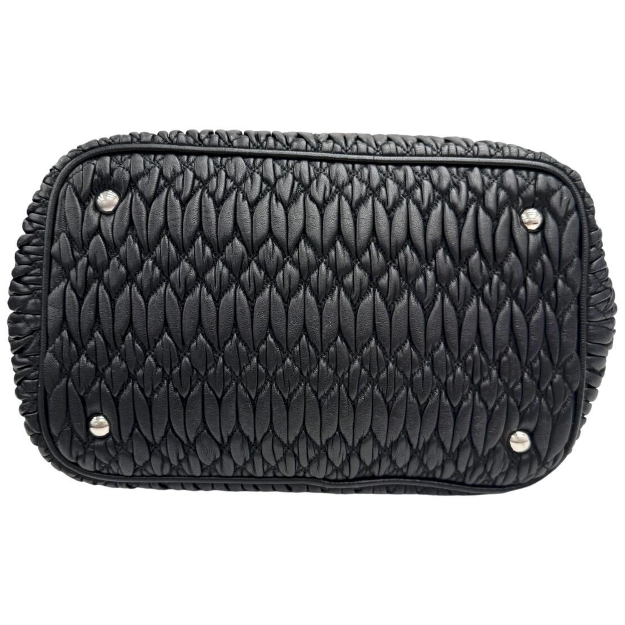 Miu Miu Black Leather Handbag Shoulder Bag (Pre-Owned)