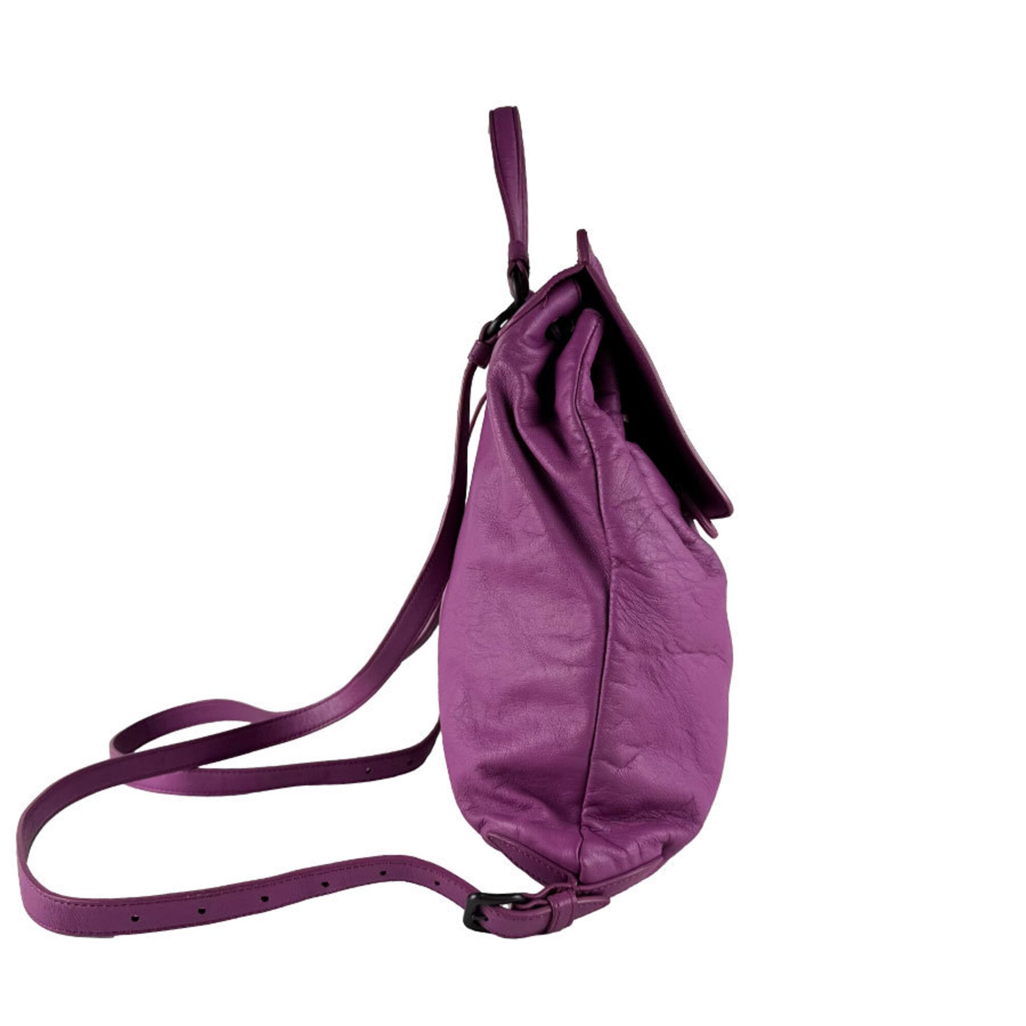 Bottega Veneta Purple Leather Backpack (Pre-Owned)