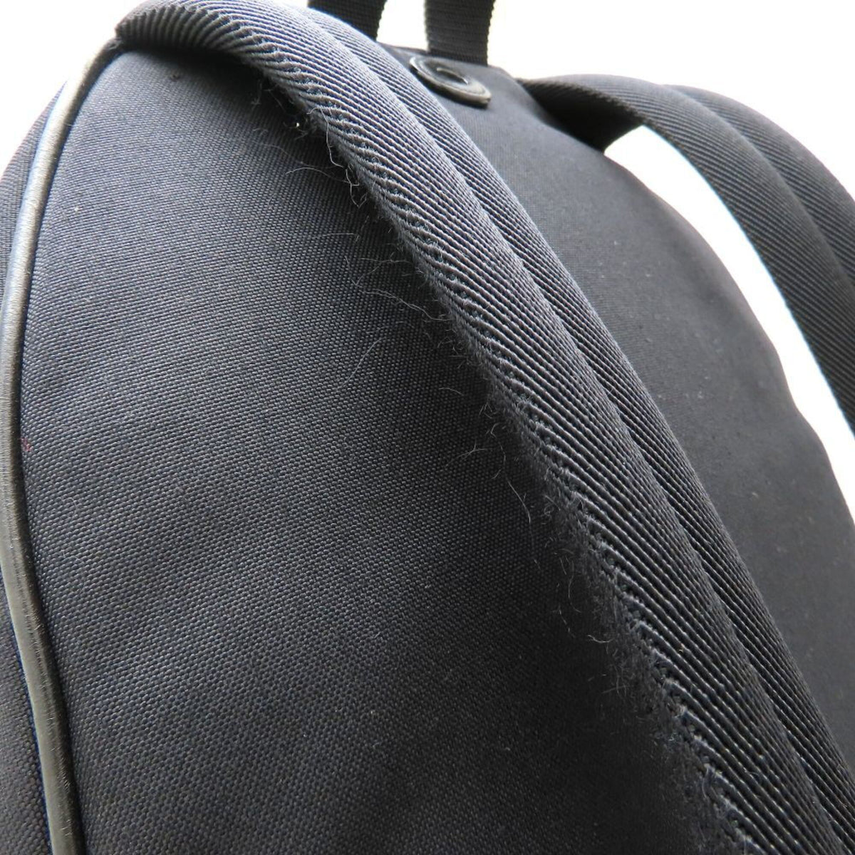 Yves Saint Laurent Black Canvas Leather Backpack (Pre-Owned)