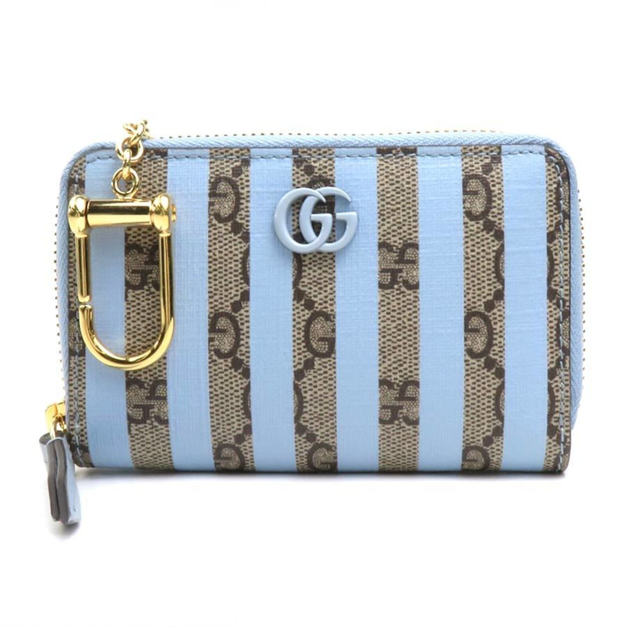 Gucci Blue Brown Gg Supreme Canvas Coin Purse/Coin Case (Pre-Owned)
