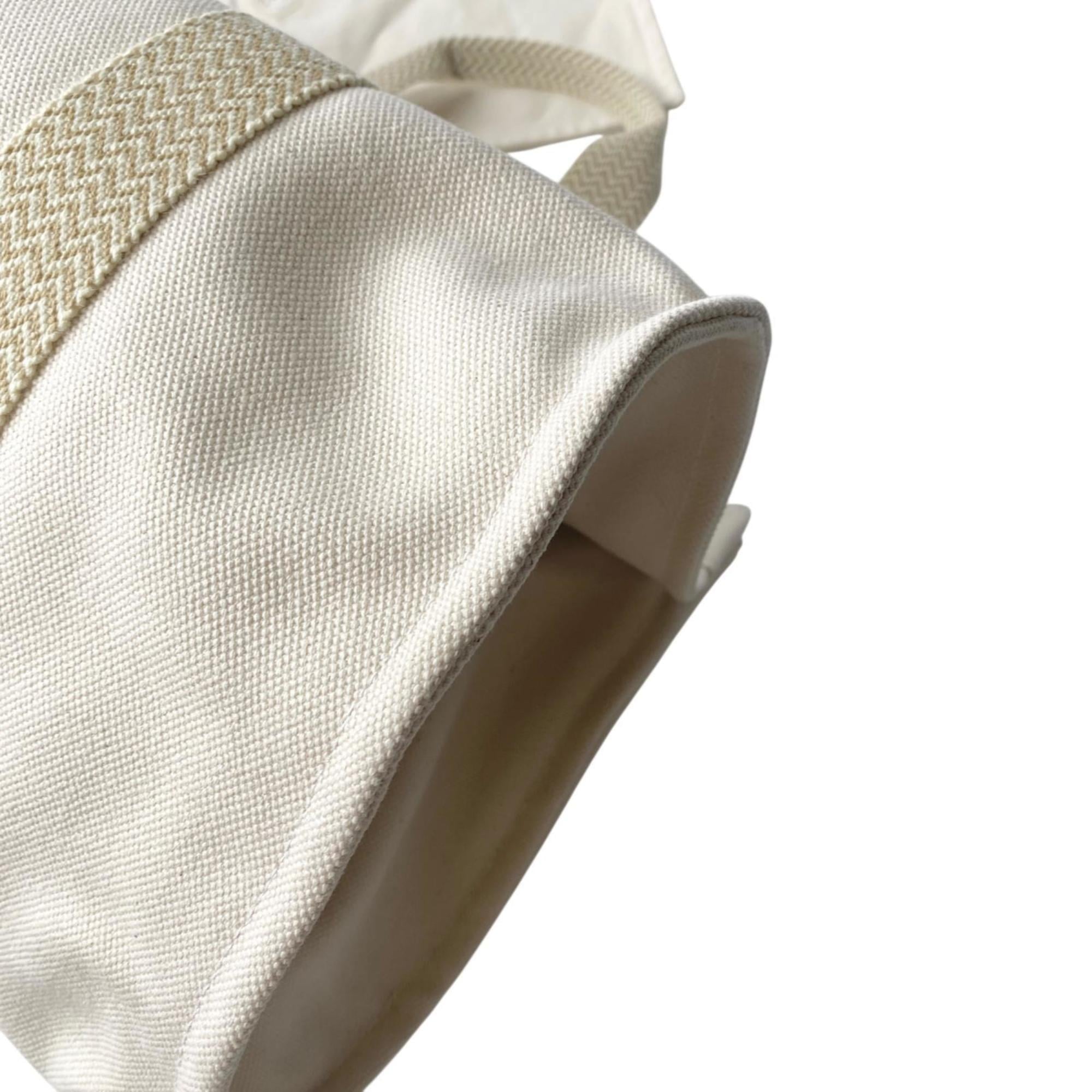 Hermes Ivory Canvas Pouch Tote Bag (Pre-Owned)