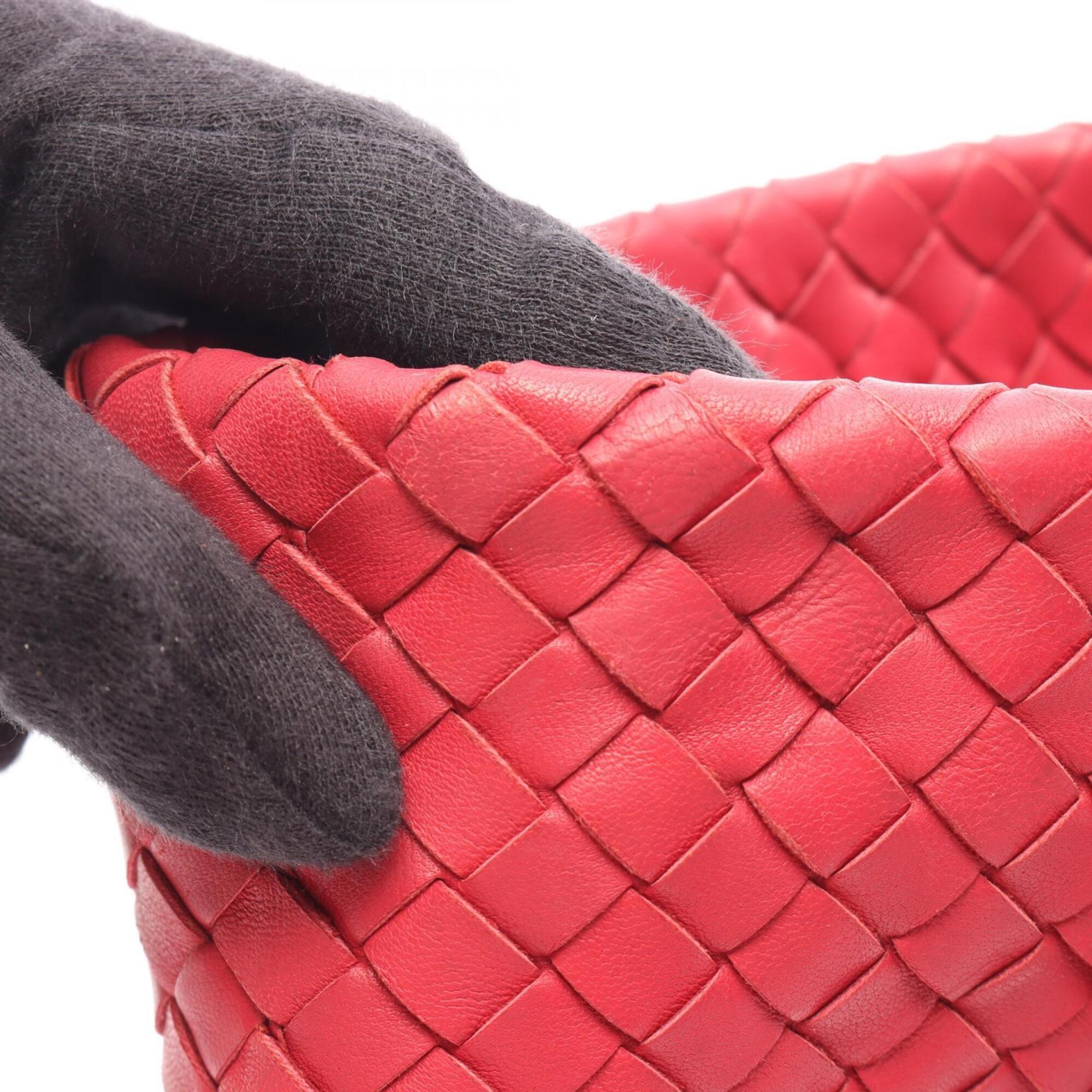 Bottega Veneta Red Color Leather Handbag Tote Bag (Pre-Owned)