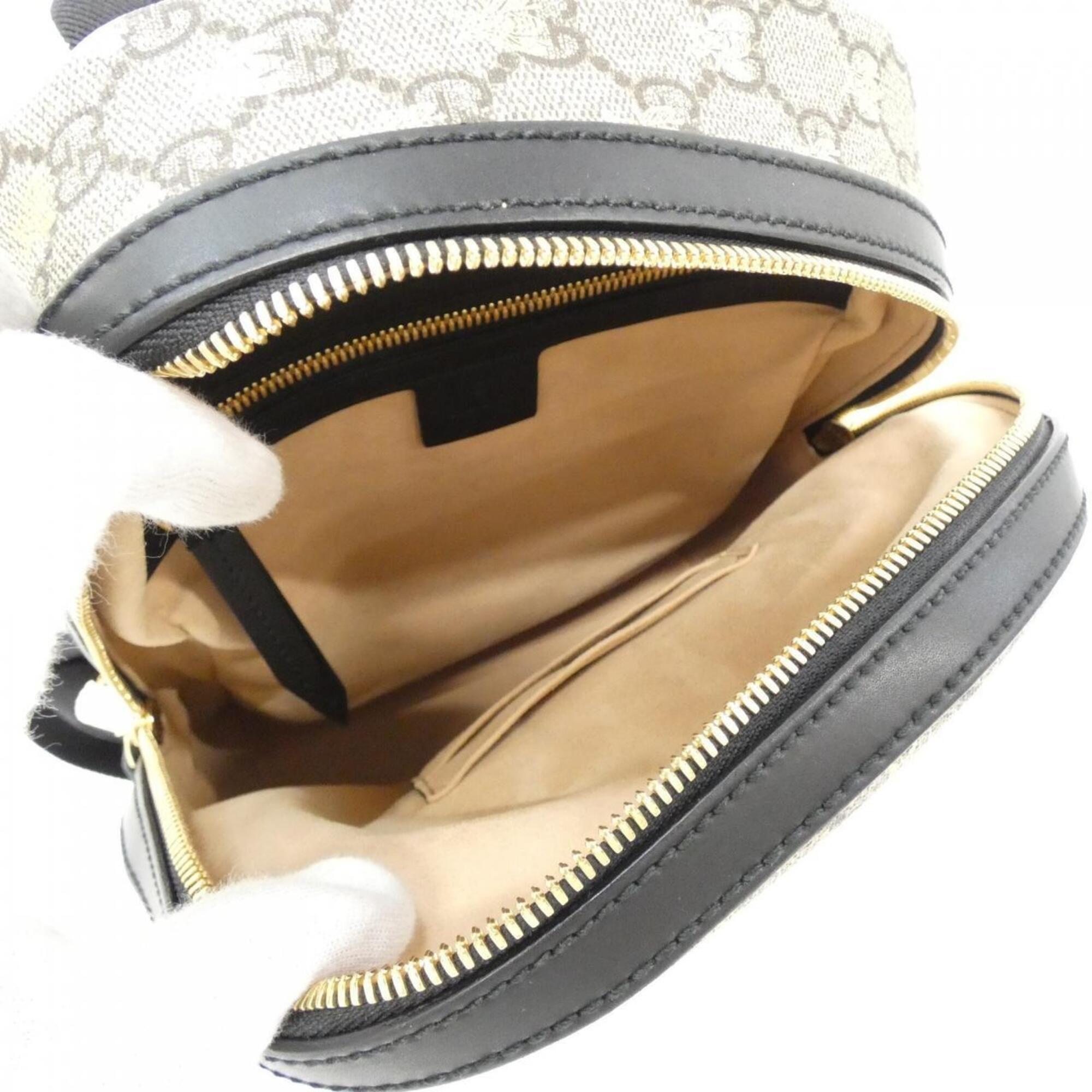 Gucci Beige Black Gg Supreme Backpack (Pre-Owned)