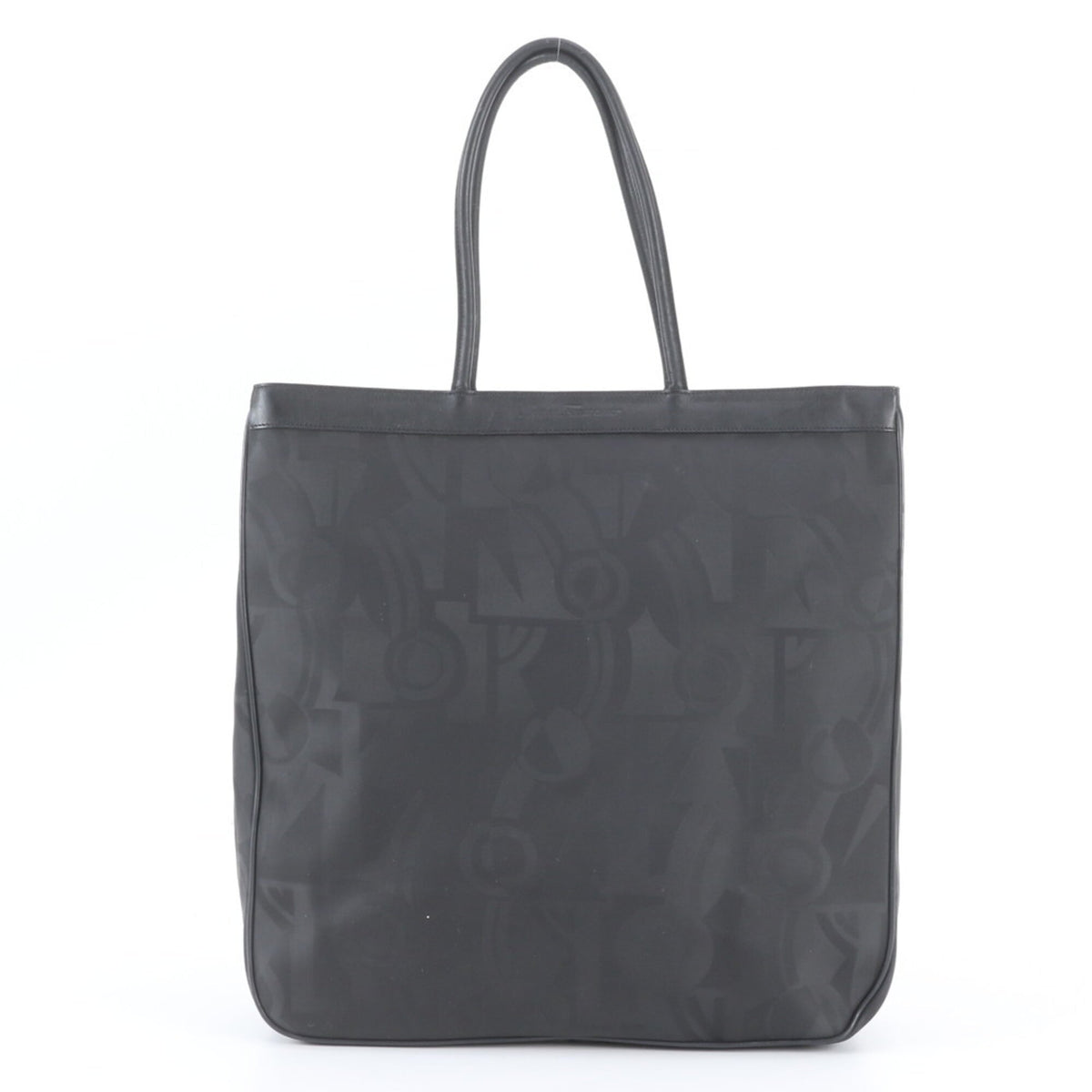Salvatore Ferragamo Black Leather Nylon Shoulder Bag Tote Bag (Pre-Owned)