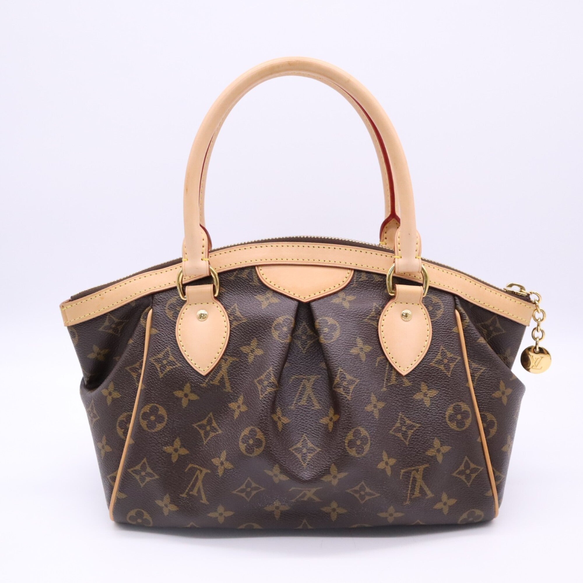 Louis Vuitton Monogram Beige Brown Coated Canvas Leather Handbag (Pre-Owned)
