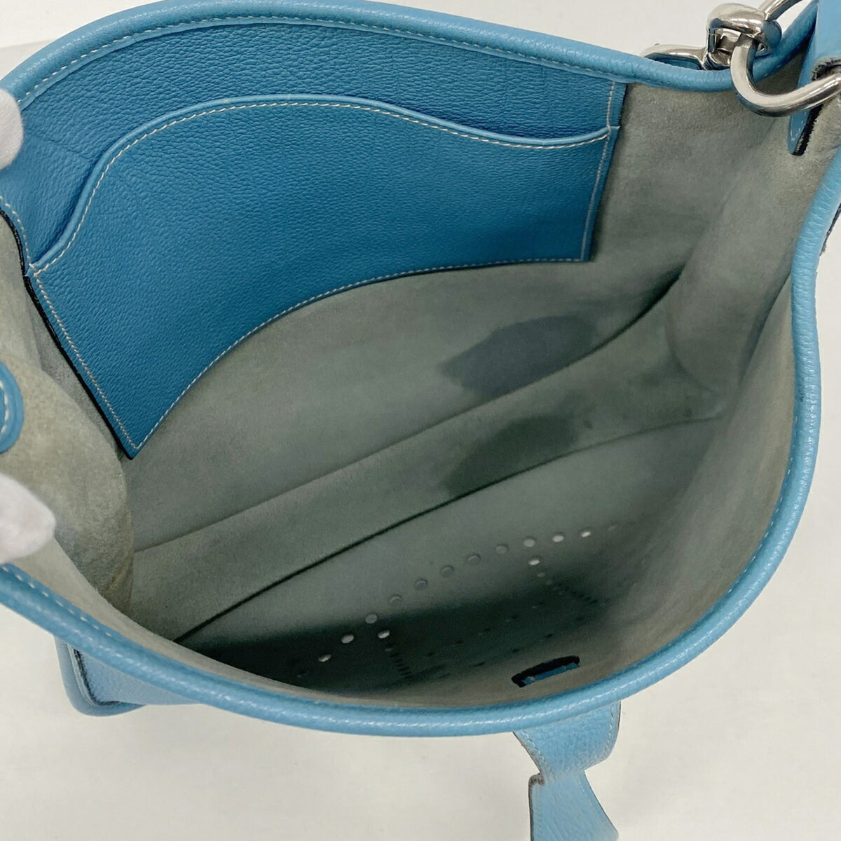 Hermes Blue Jean Togo Leather Shoulder Bag (Pre-Owned)