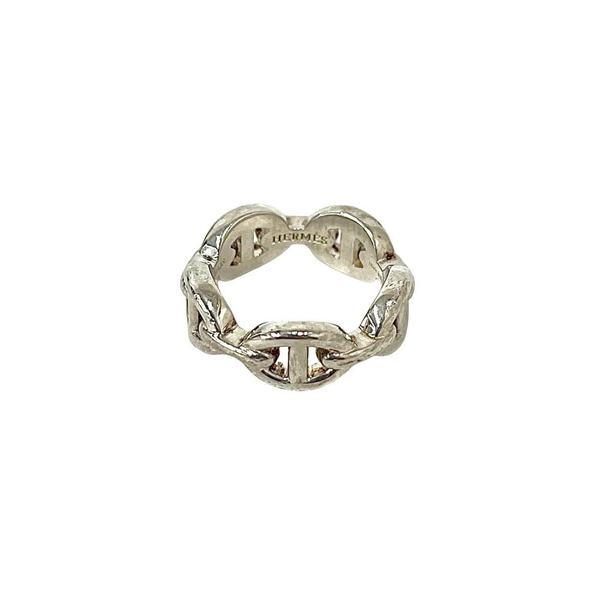 Hermes Silver Silver 925 Band Ring (Pre-Owned)