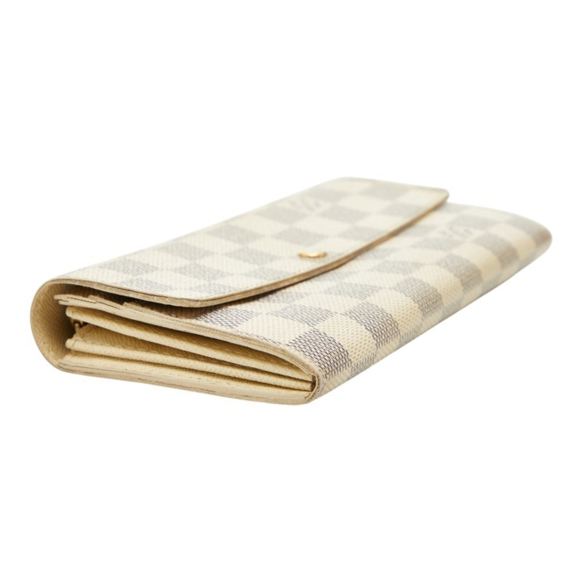 Louis Vuitton White Pvc Leather Long Wallet (Bi-Fold) (Pre-Owned)