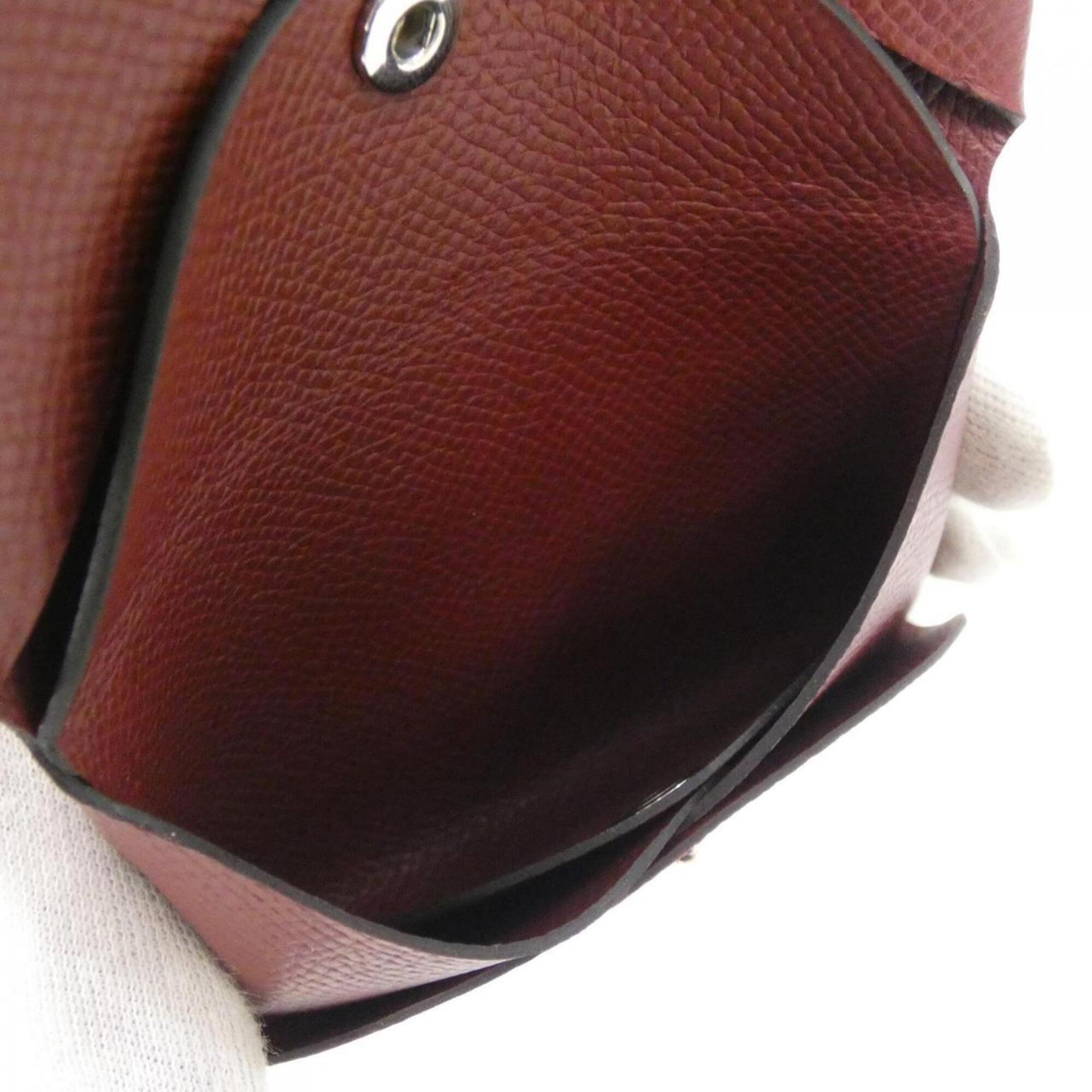 Hermes Rouge H Epsom Leather Coin Purse/Coin Case (Pre-Owned)