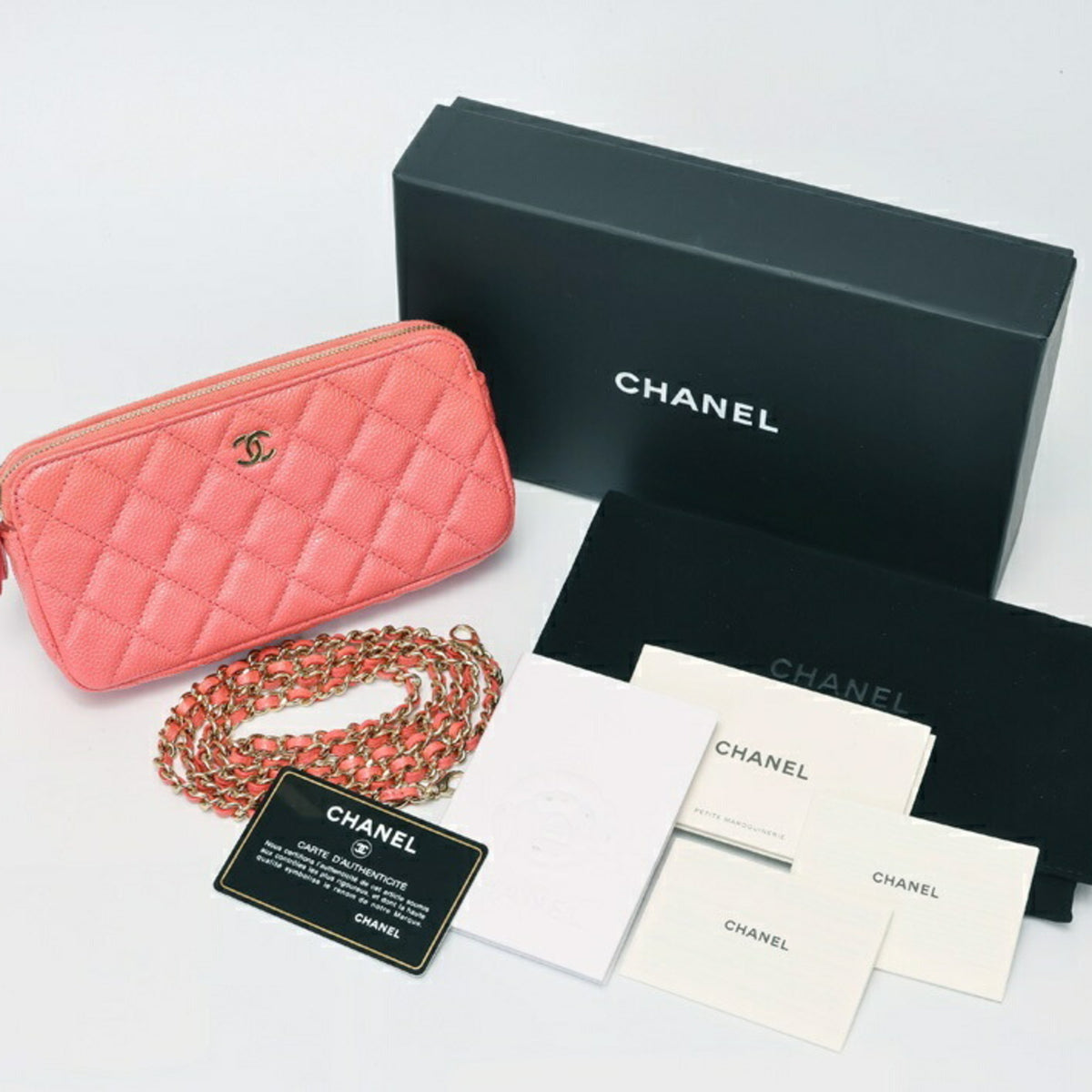 Chanel Pink Grained Calfskin Shoulder Bag (Pre-Owned)