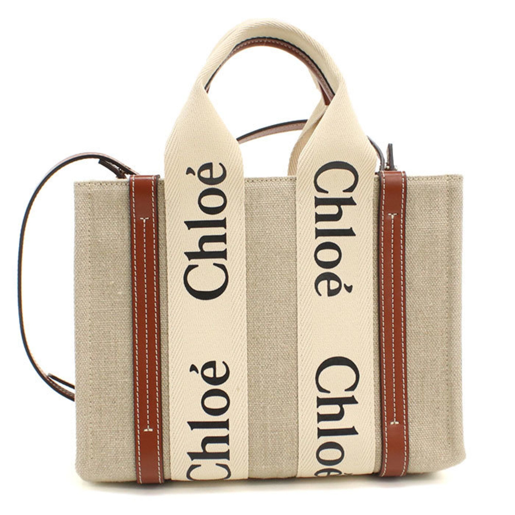 Chloé Beige Linen Tote Bag (Pre-Owned)