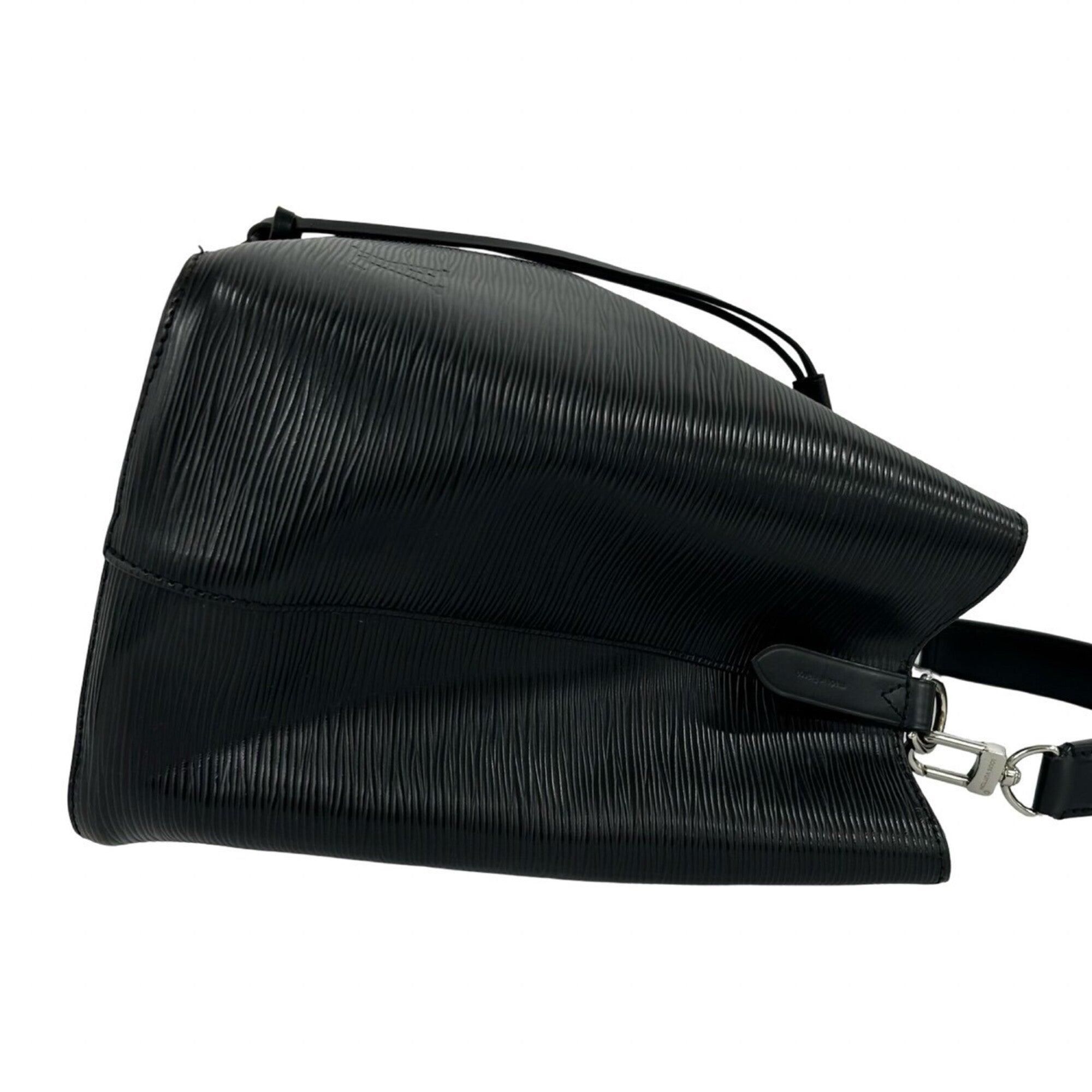 Louis Vuitton Black Leather Handbag Shoulder Bag (Pre-Owned)