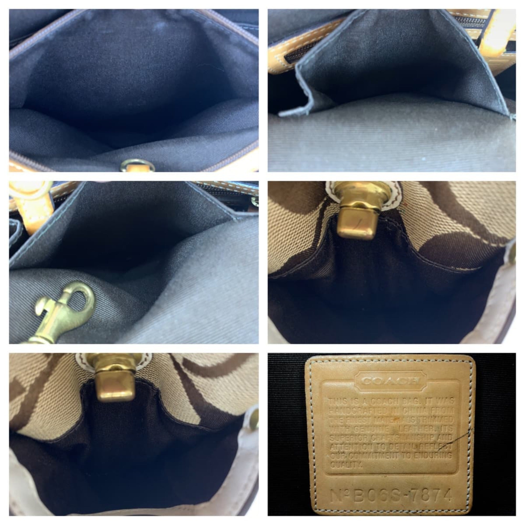 Coach Beige Canvas Handbag Tote Bag (Pre-Owned)