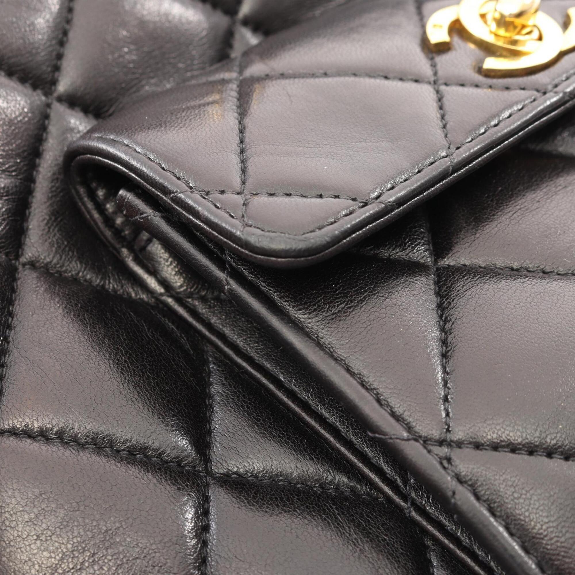 Chanel Black Leather Backpack Handbag (Pre-Owned)