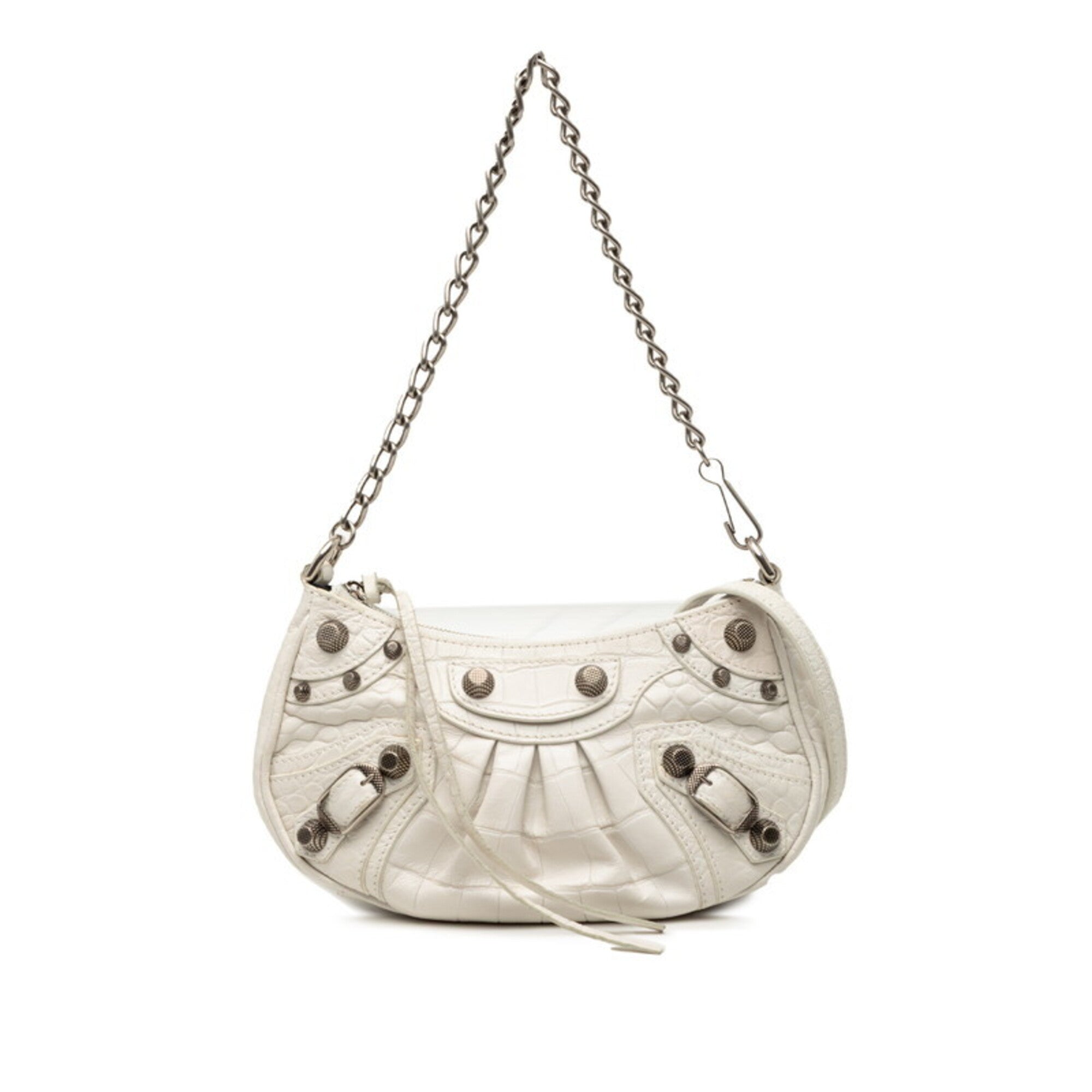 Balenciaga White Leather Handbag Shoulder Bag (Pre-Owned)