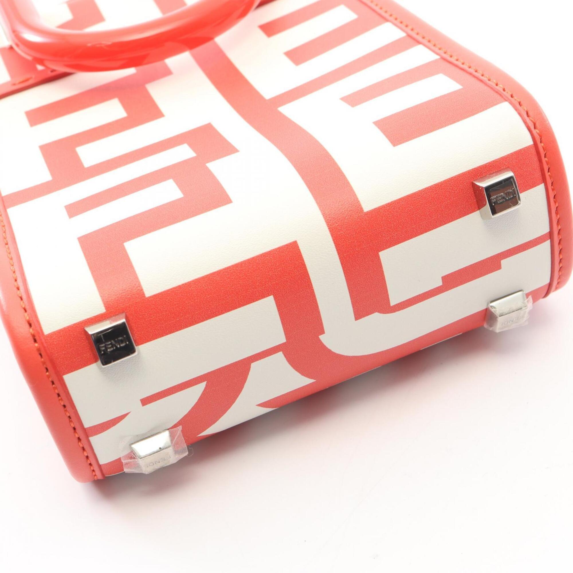 Fendi Red Color White Leather Handbag (Pre-Owned)