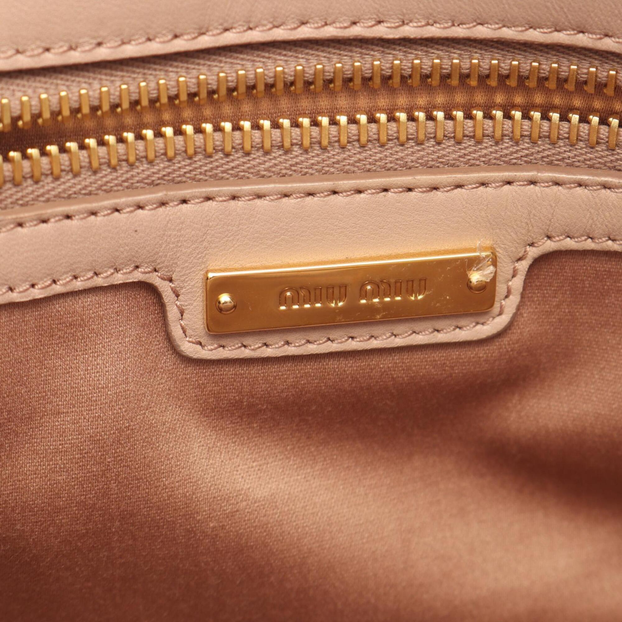 Miu Miu Matelasse Pink Leather Handbag (Pre-Owned)