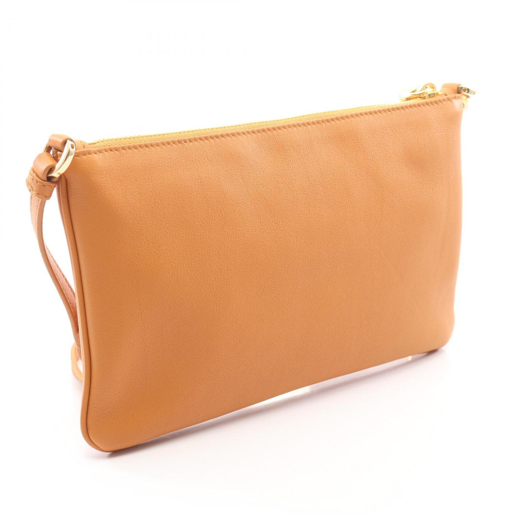 Prada Orange Leather Handbag Shoulder Bag (Pre-Owned)