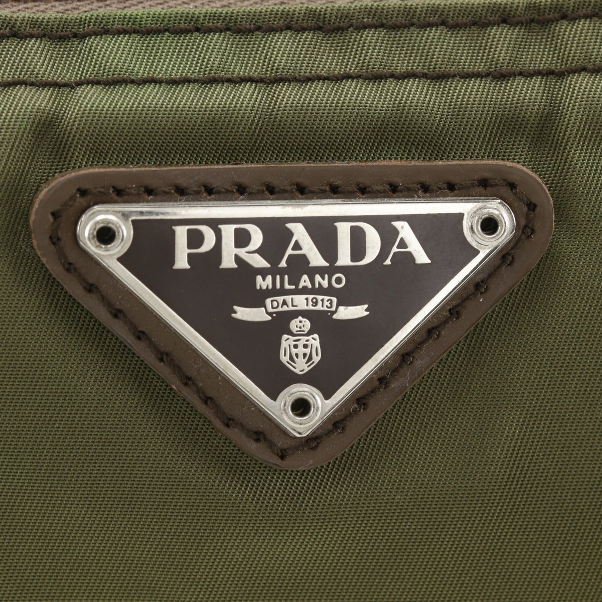 Prada Khaki Nylon Pouch (Pre-Owned)