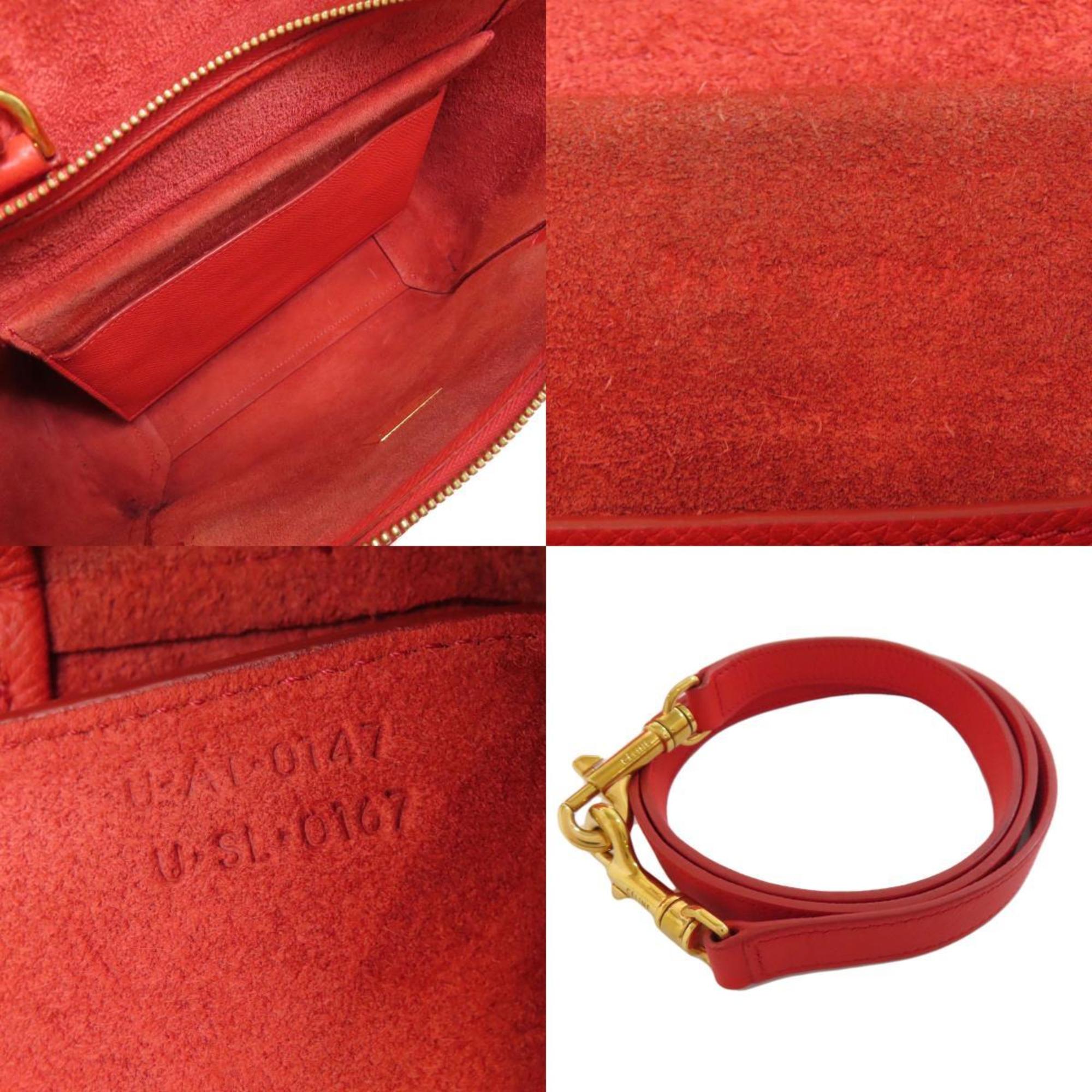 Celine Red Color Leather Handbag (Pre-Owned)