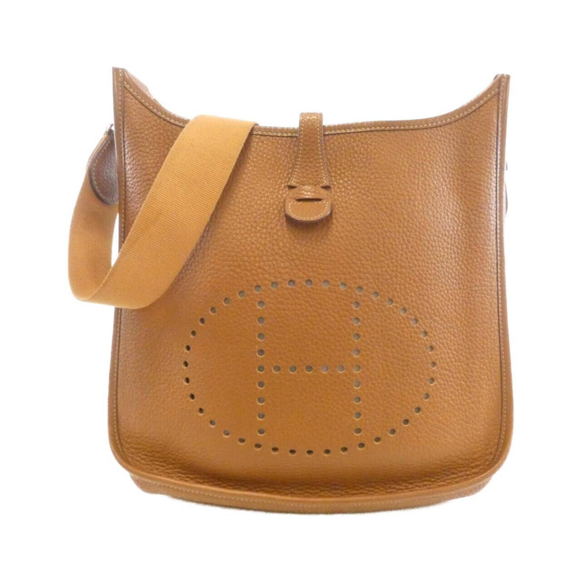 Hermes Gold Taurillon Clemence Leather Shoulder Bag (Pre-Owned)