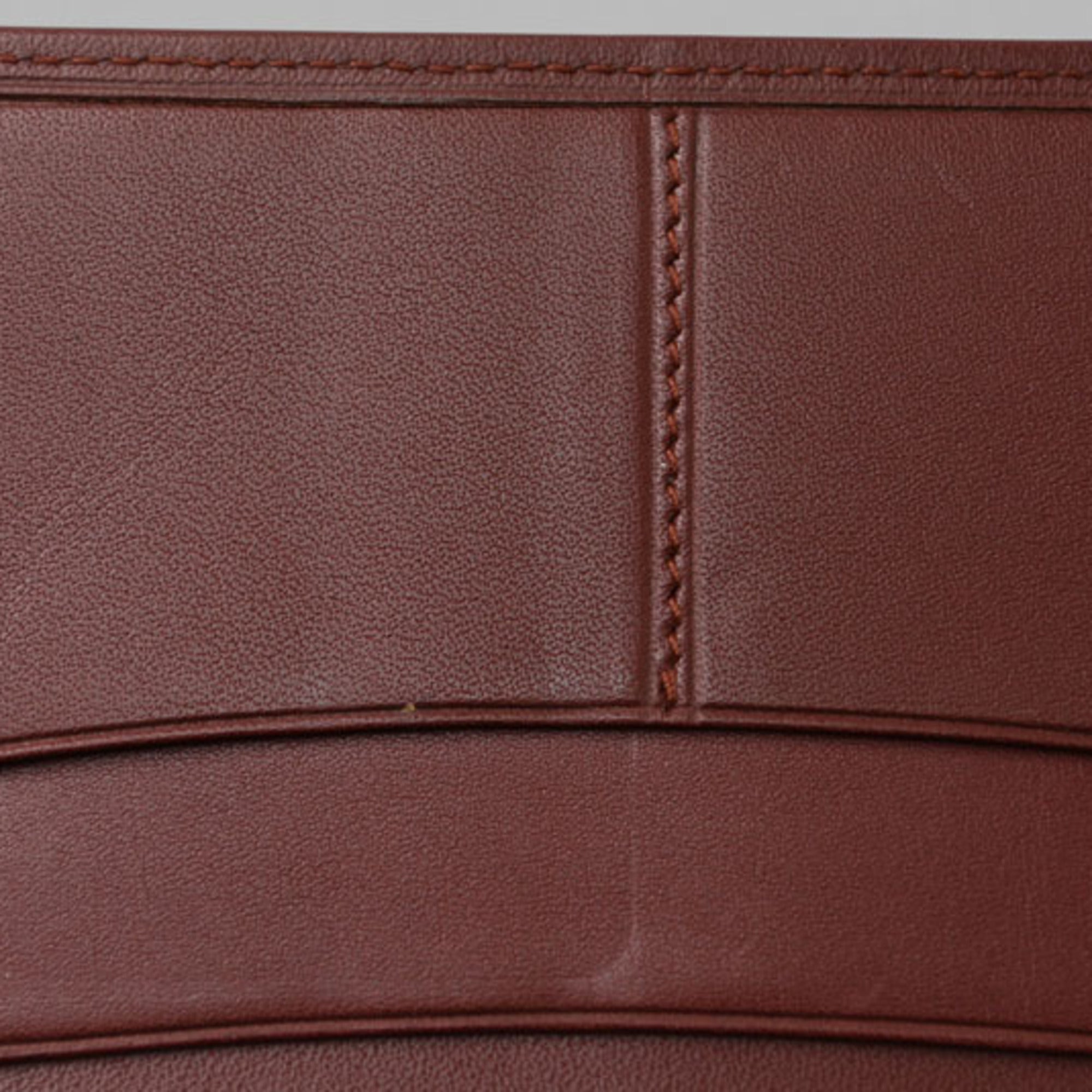 Cartier Must Bordeaux Leather Long Wallet (Bi-Fold) (Pre-Owned)
