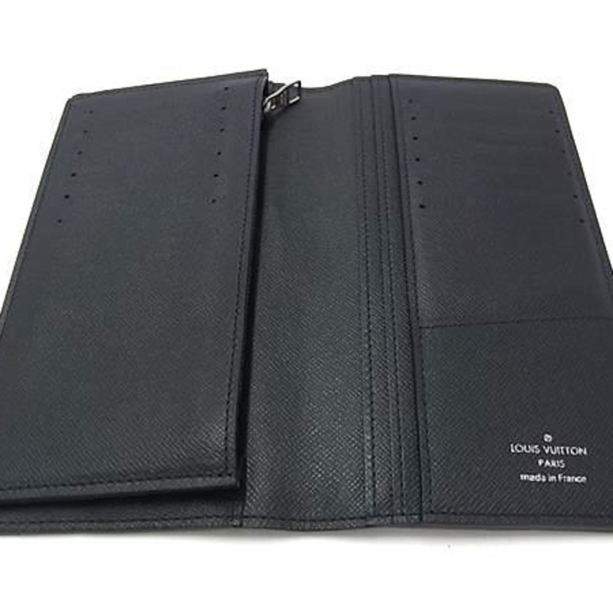 Louis Vuitton Ardoise Black Taiga Leather Long Wallet (Bi-Fold) (Pre-Owned)