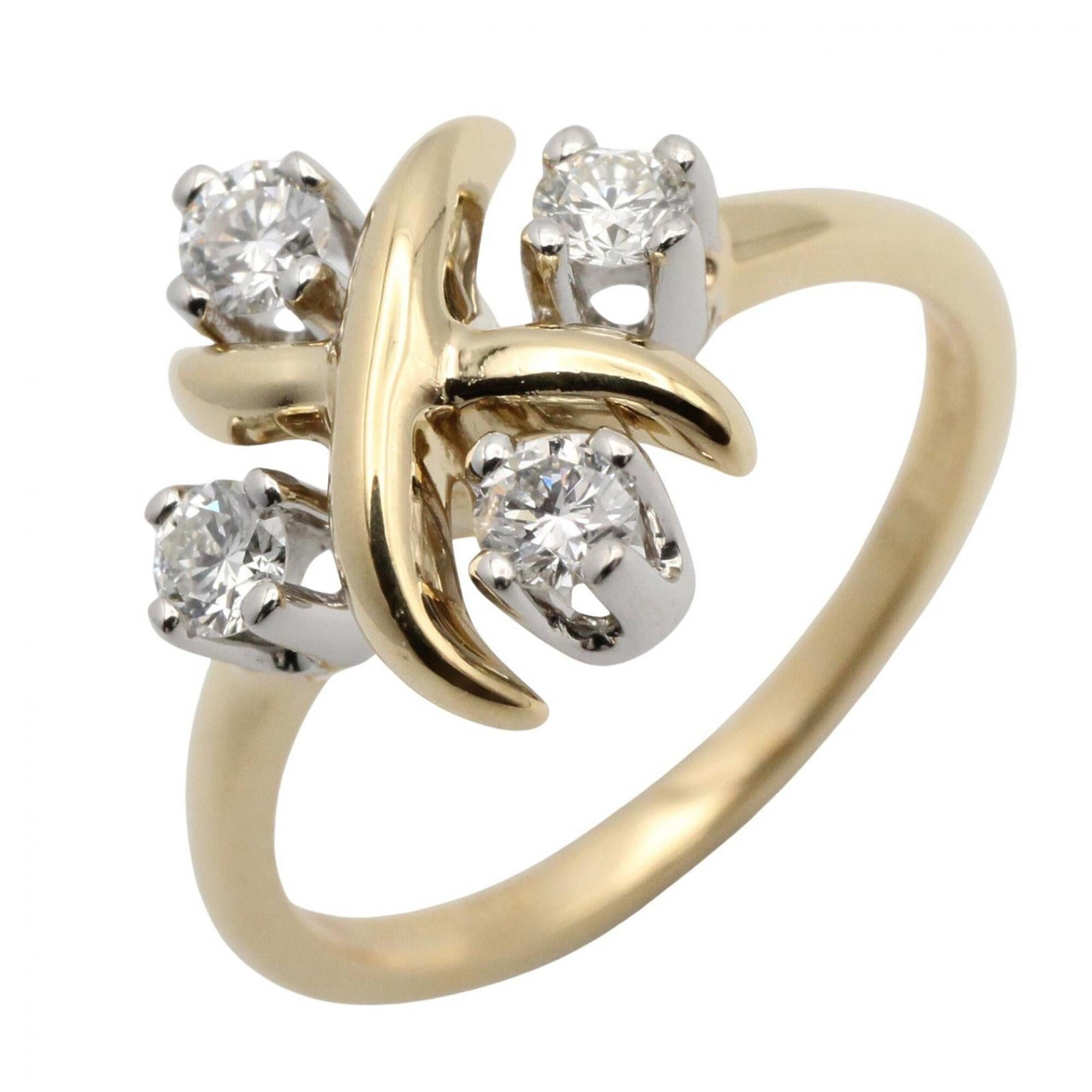 Tiffany Gold Silver Clear Yellow Gold (18K) Platinum 950 Band Ring (Pre-Owned)