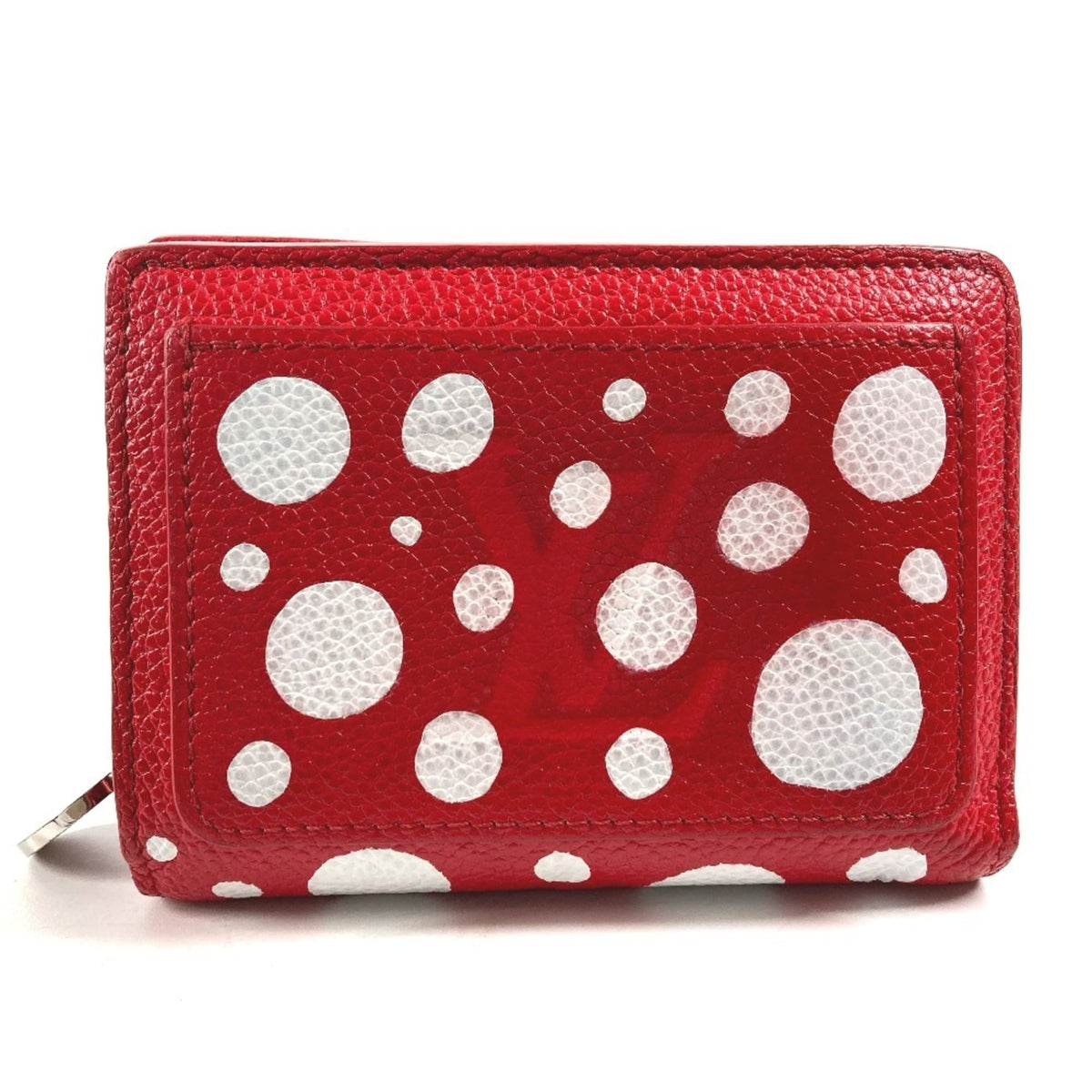 Louis Vuitton Red Color White Leather Wallet (Bi-Fold) (Pre-Owned)