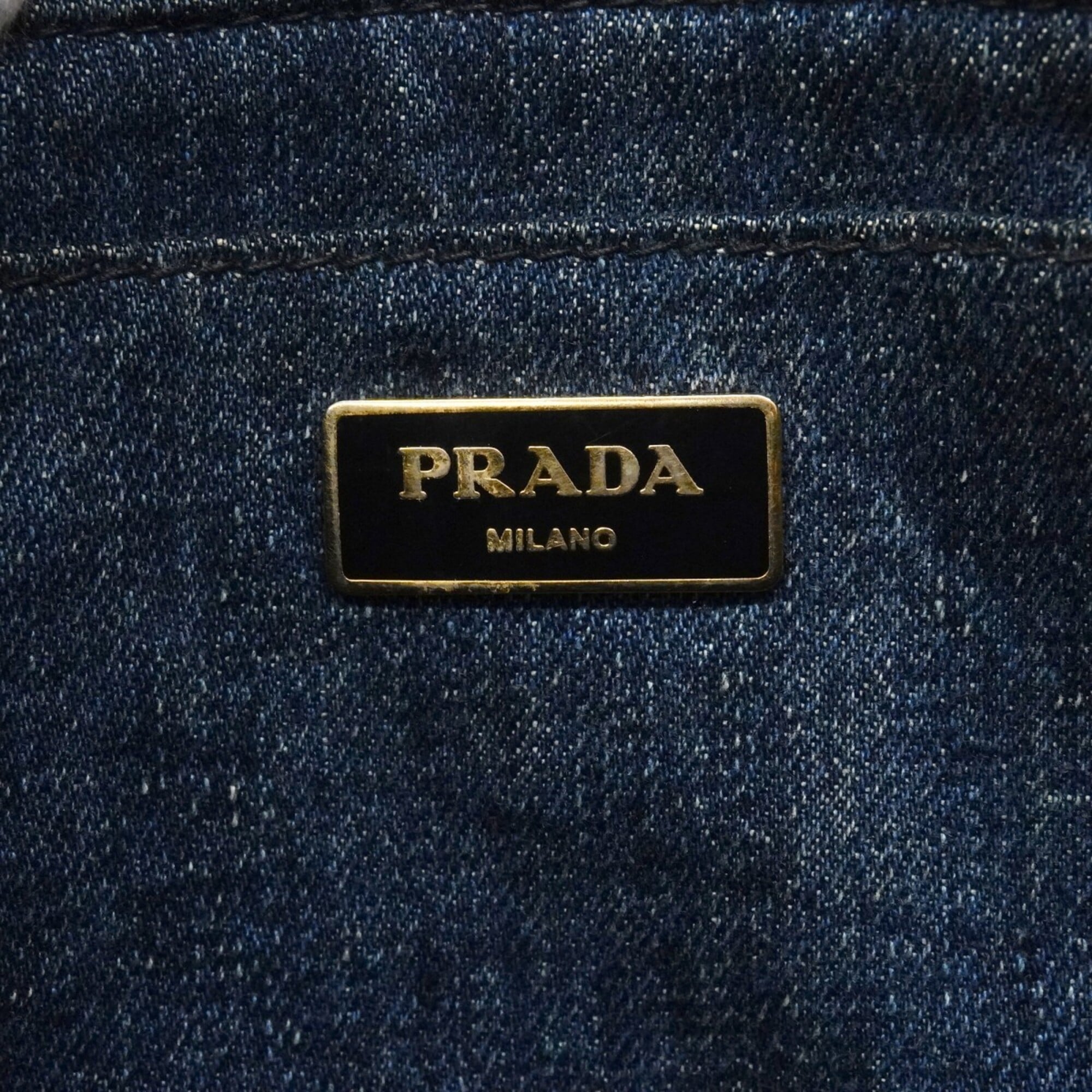 Prada Navy Denim Tote Bag (Pre-Owned)