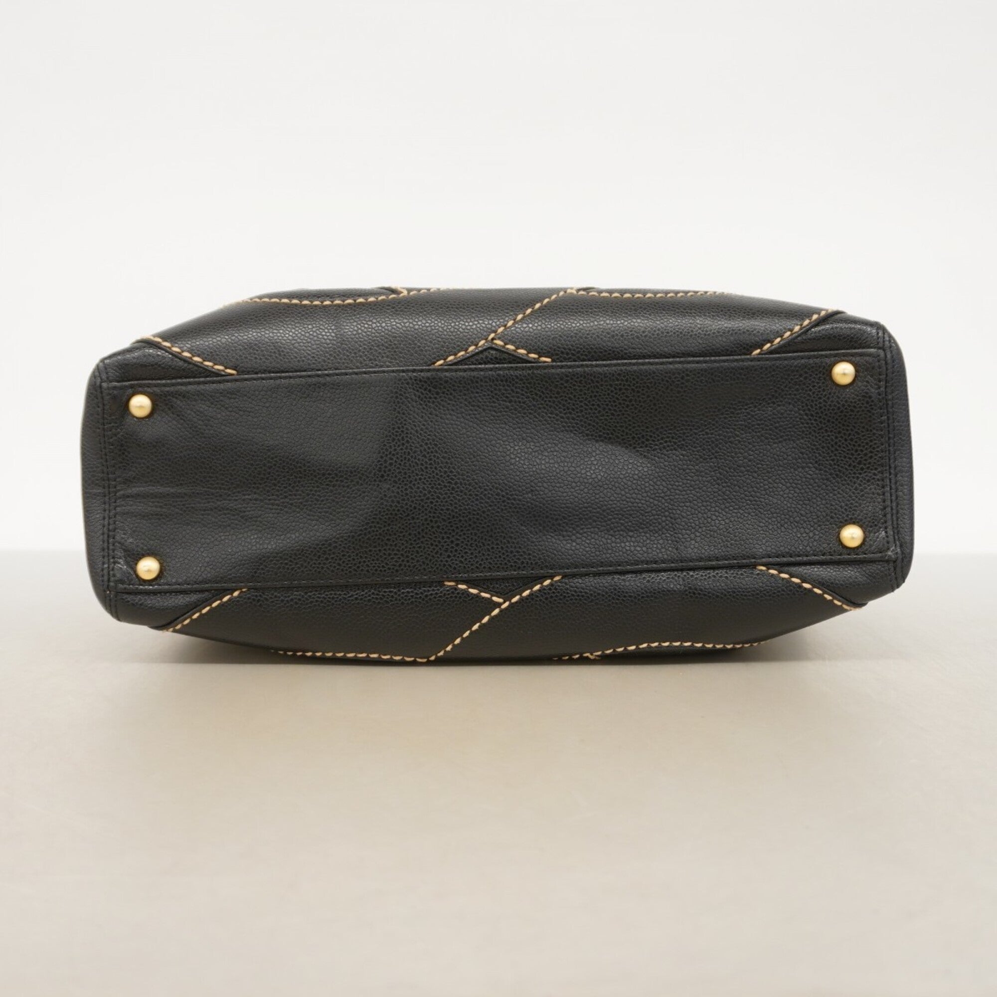 Chanel Black Grained Calfskin Tote Bag (Pre-Owned)