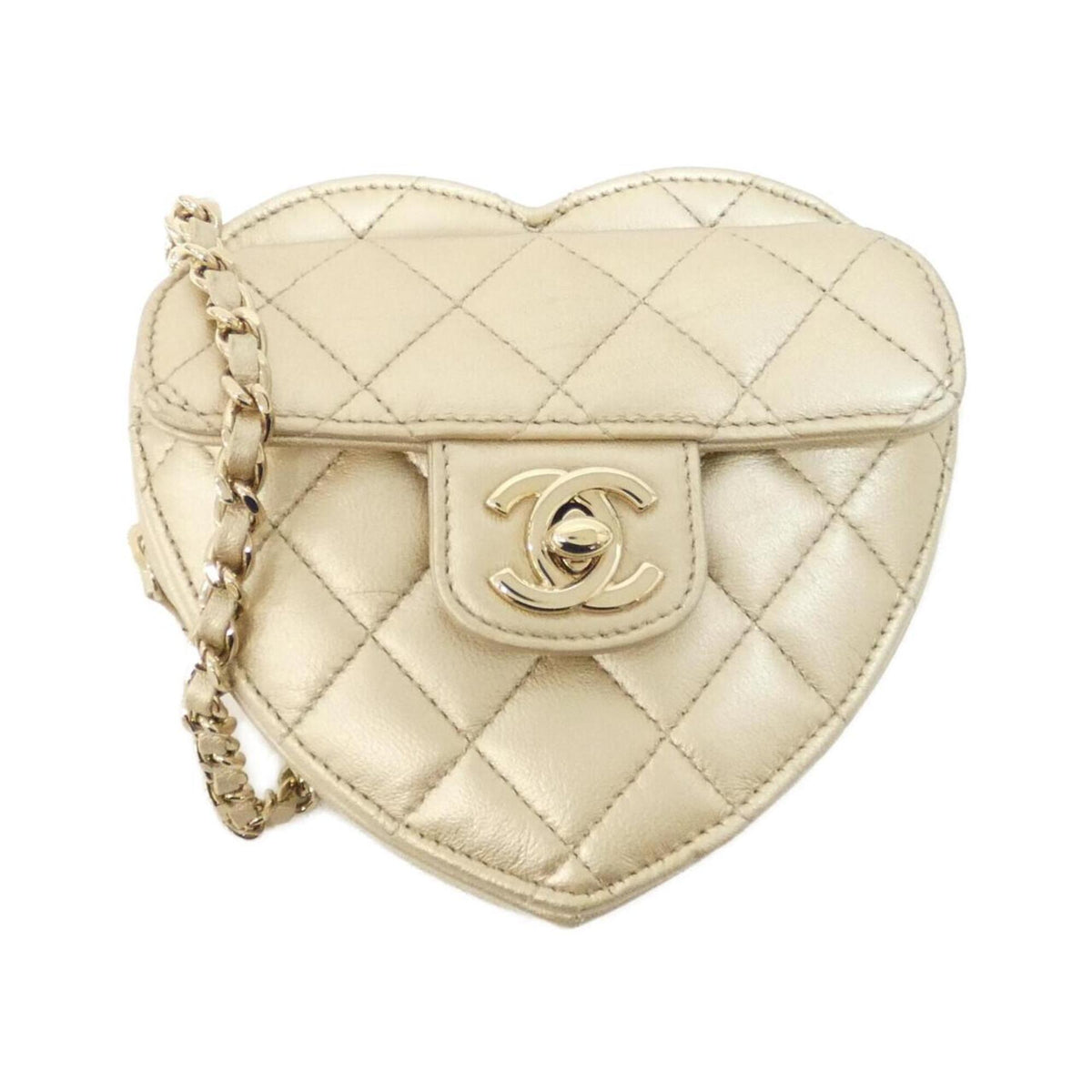 Chanel Gold Leather Shoulder Bag (Pre-Owned)