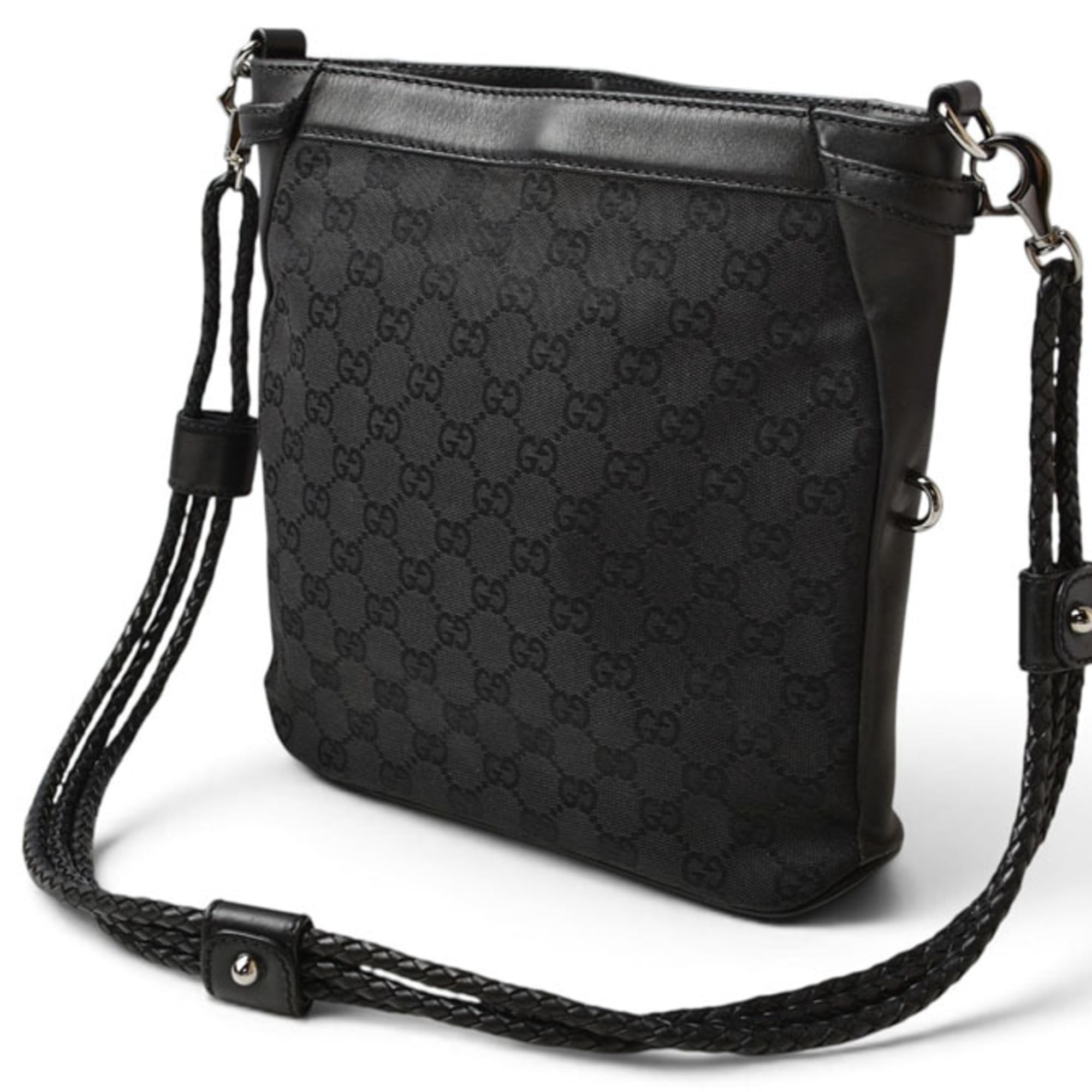Gucci Black Gg Canvas Shoulder Bag (Pre-Owned)