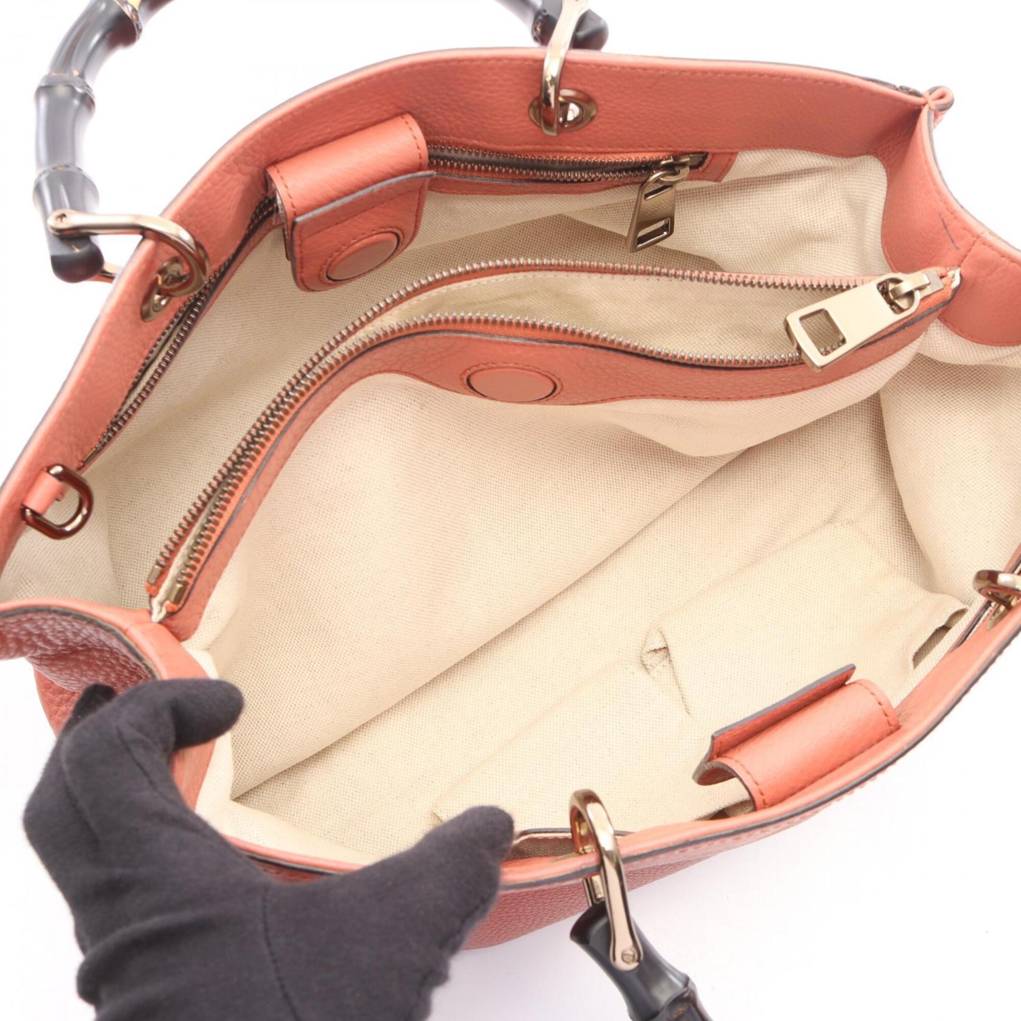 Gucci Black Pink Leather Handbag Tote Bag (Pre-Owned)